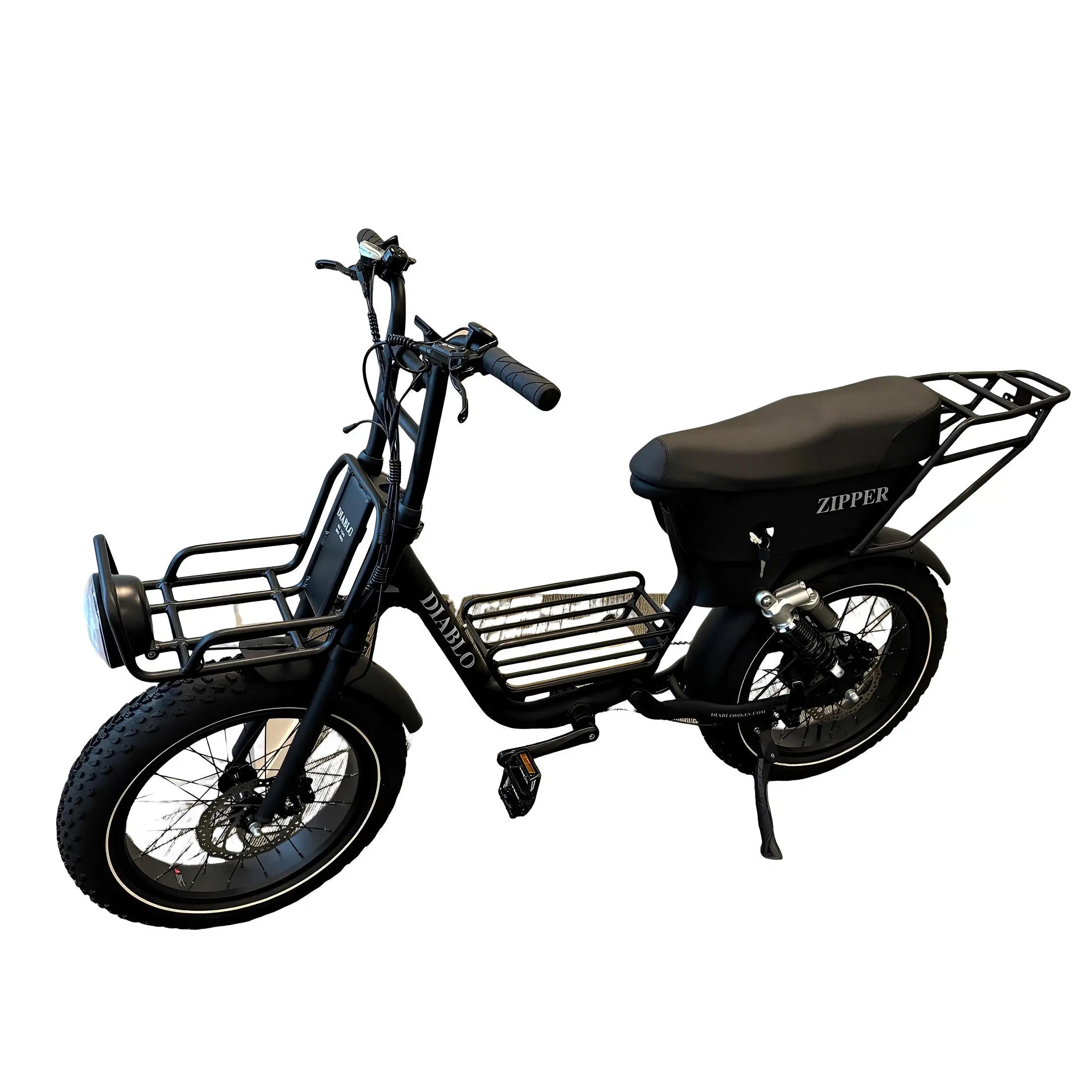 Diablo Zipper Fatbike 7SP Shimano Versnellingen en Achtervering - Mat zwart - AE-trading