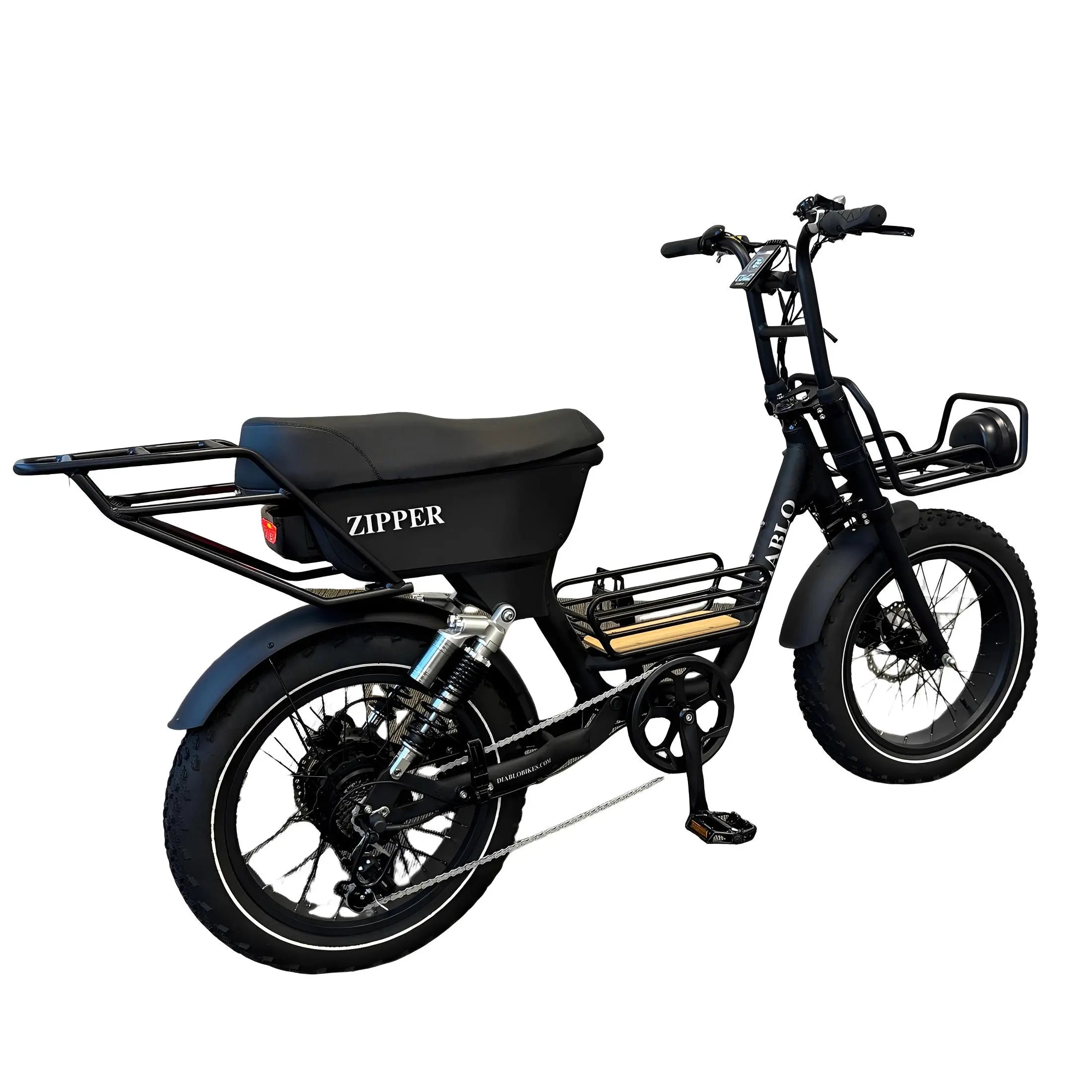 Diablo Zipper Fatbike 7SP Shimano Versnellingen en Achtervering - Mat zwart - AE-trading