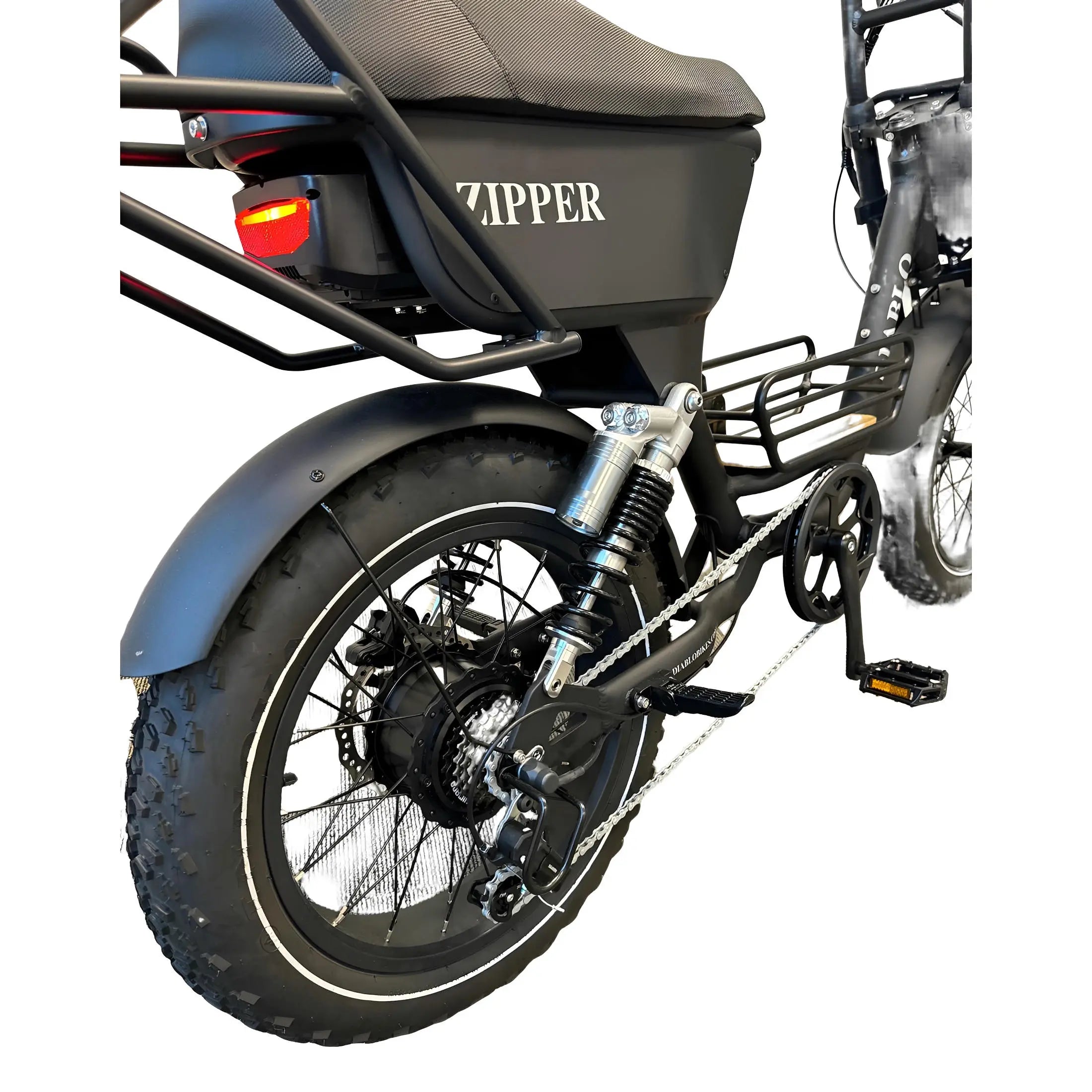 Diablo Zipper Fatbike 7SP Shimano Versnellingen en Achtervering - Mat zwart - AE-trading