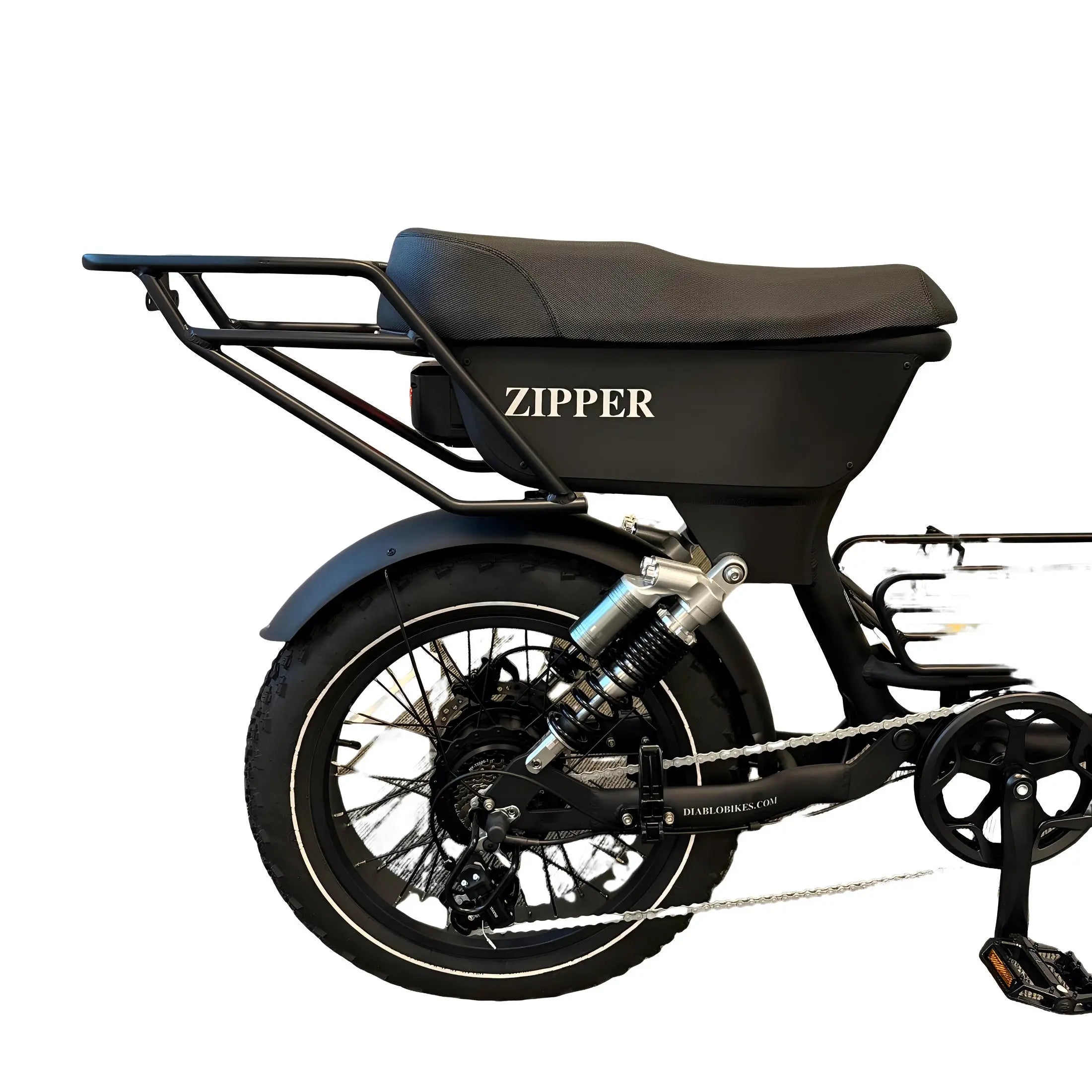 Diablo Zipper Fatbike 7SP Shimano Versnellingen en Achtervering - Mat zwart - AE-trading