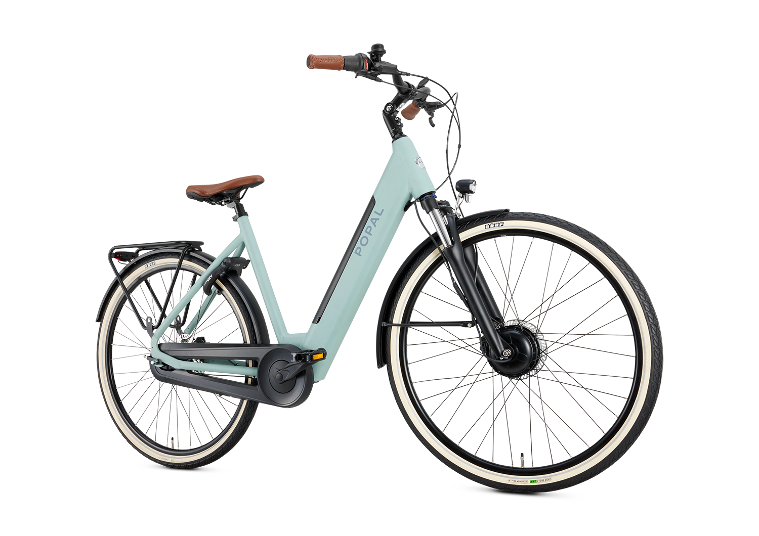 Novel FM Mineral Green L – Elektrische Damesfiets 28 inch – Bafang Voorwielmotor 45 Nm – 504Wh Intube Accu – Shimano Nexus 7 – Hydraulische Schijfremmen – Mat Zwart – Framemaat 59 cm - AE-trading