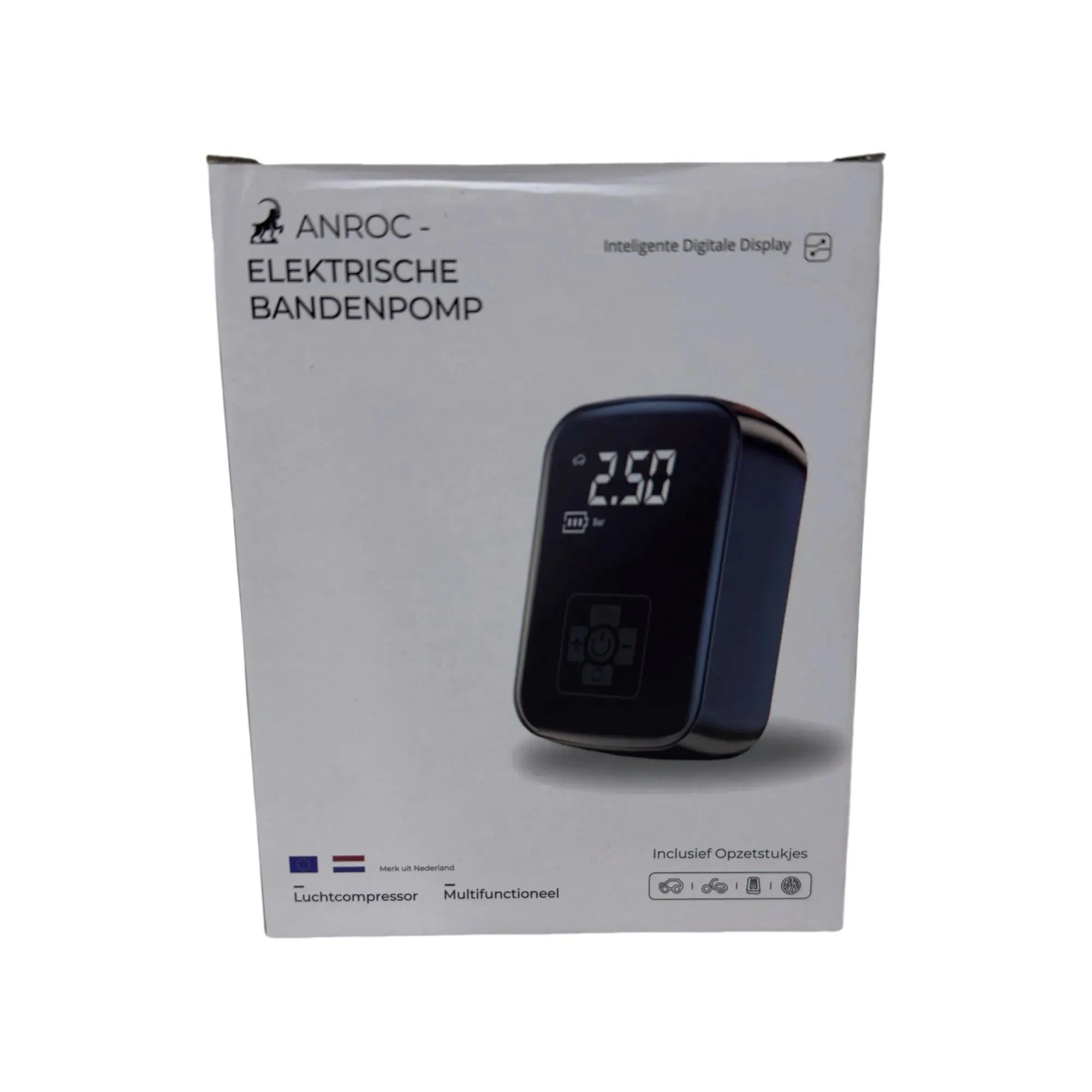Elektrische bandenpomp - Anroc - 4 opzetstukken- 6400 MAH - AE-trading