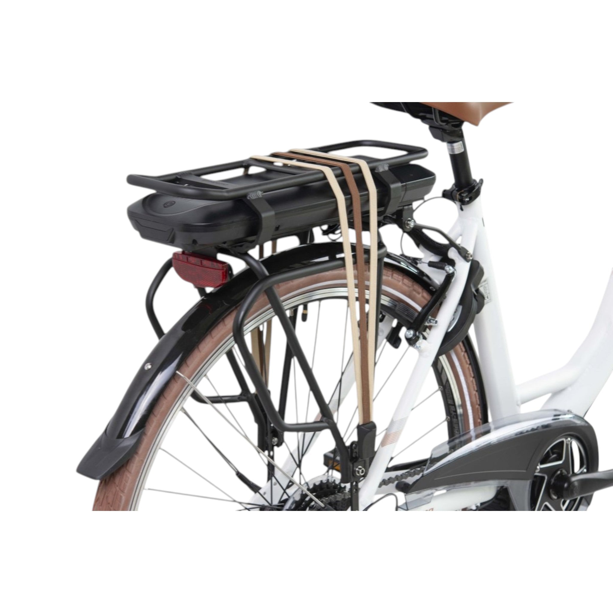 Eluxo E-Voltage City N8 - Elektrische Fiets - Mat Wit - 28 inch - Accu 468Wh - 250W Bewo Middenmotor - Shimano Revoshifter 8 Versnellingen - V-Brake Remmen