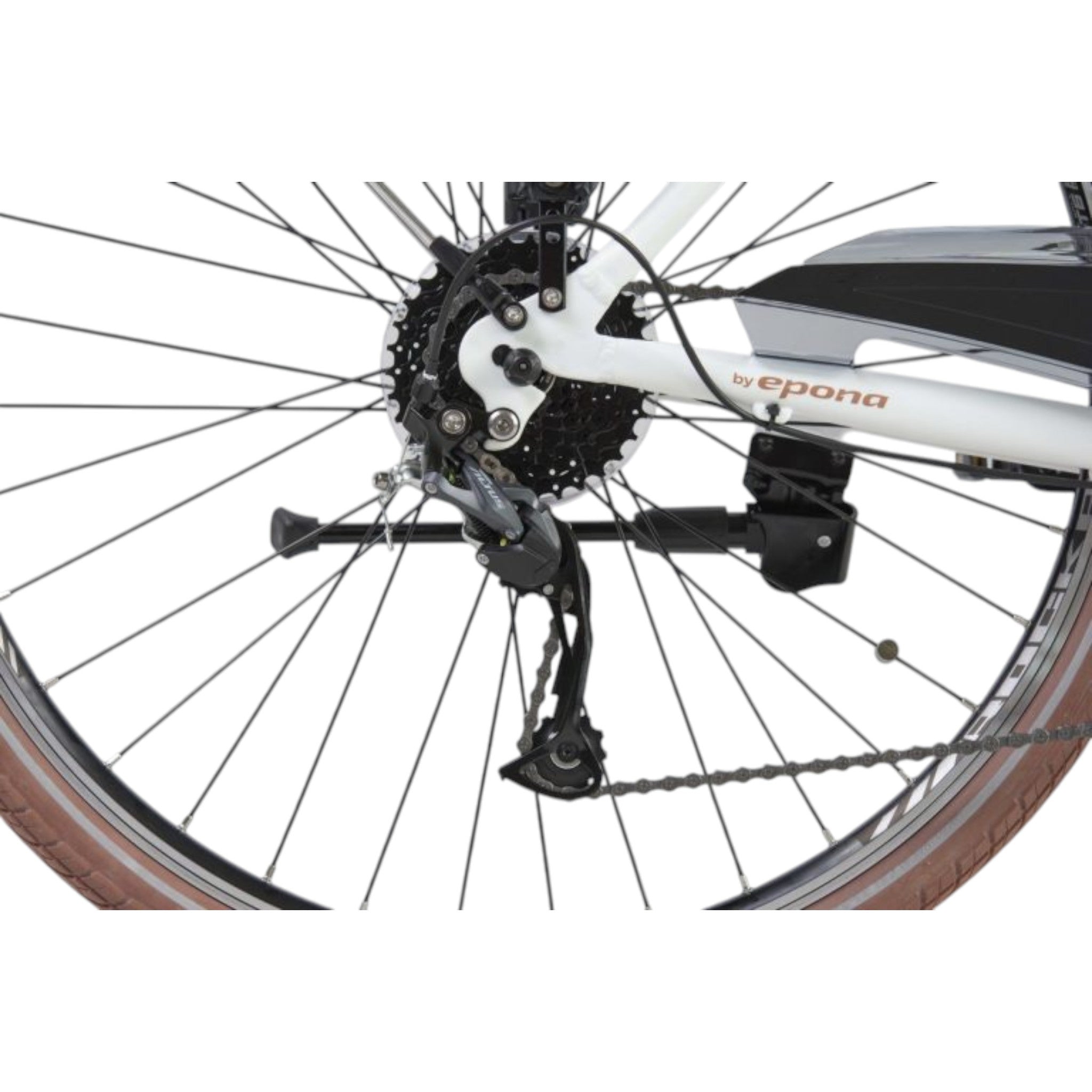 Eluxo E-Voltage D9 - Elektrische Fiets - Mat Wit - 28 inch - Accu 468Wh - 250W Bewo Middenmotor - Shimano Altus 9 Versnellingen - V-Brake Remmen