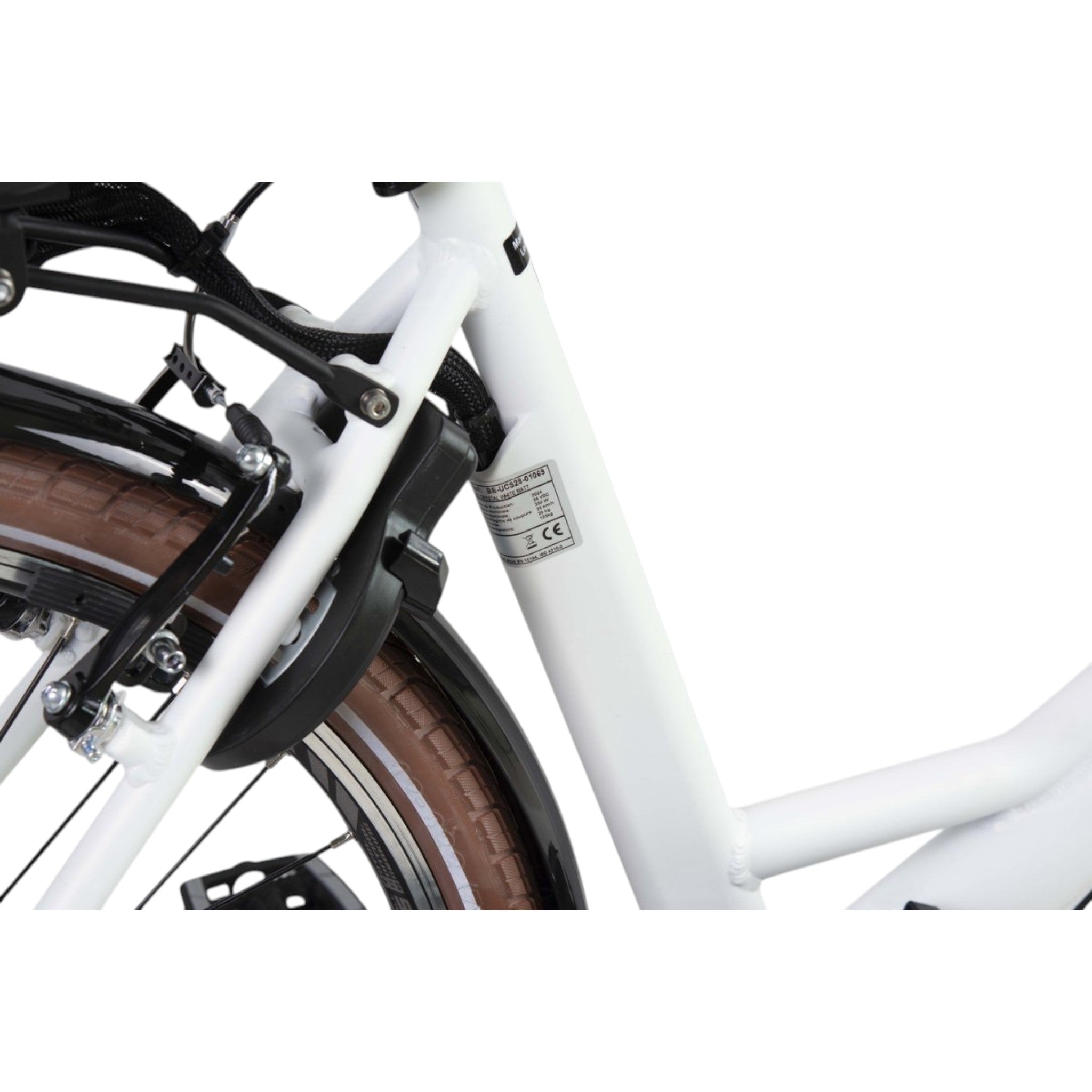 Eluxo E-Voltage D9 - Elektrische Fiets - Mat Wit - 28 inch - Accu 468Wh - 250W Bewo Middenmotor - Shimano Altus 9 Versnellingen - V-Brake Remmen