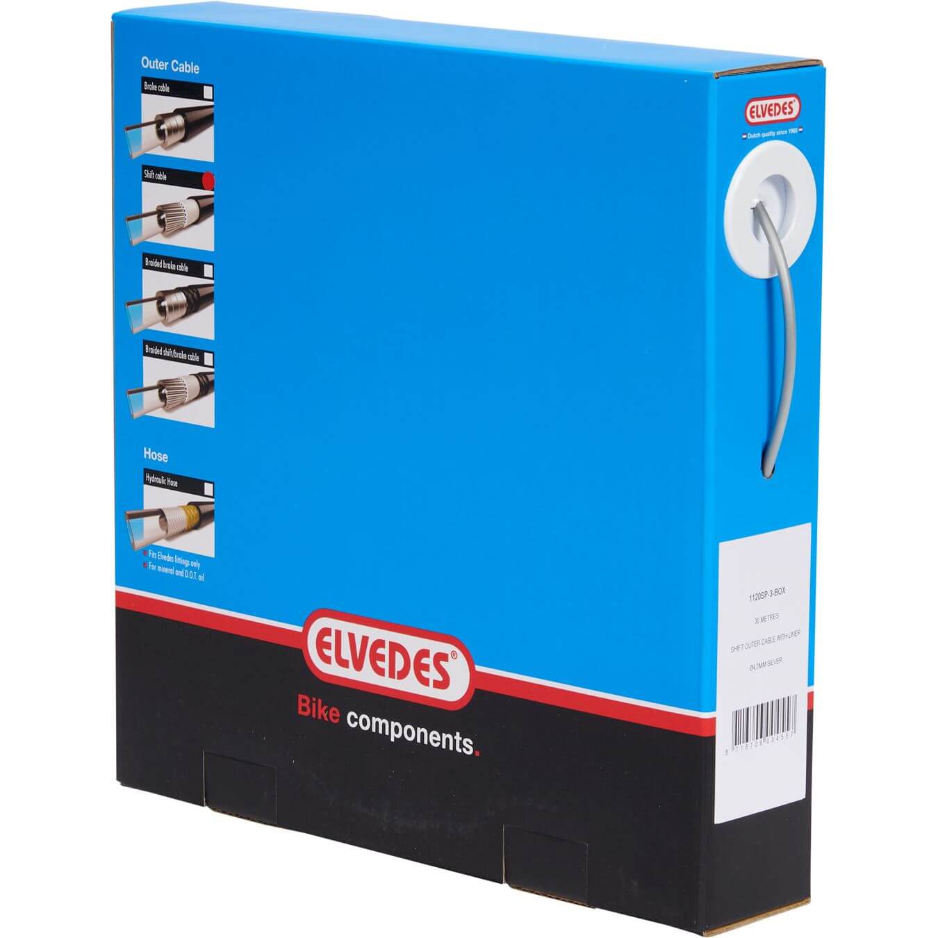 Elvedes rol schakel buitenkabel met liner 4.1mm zilver 30m - AE-trading