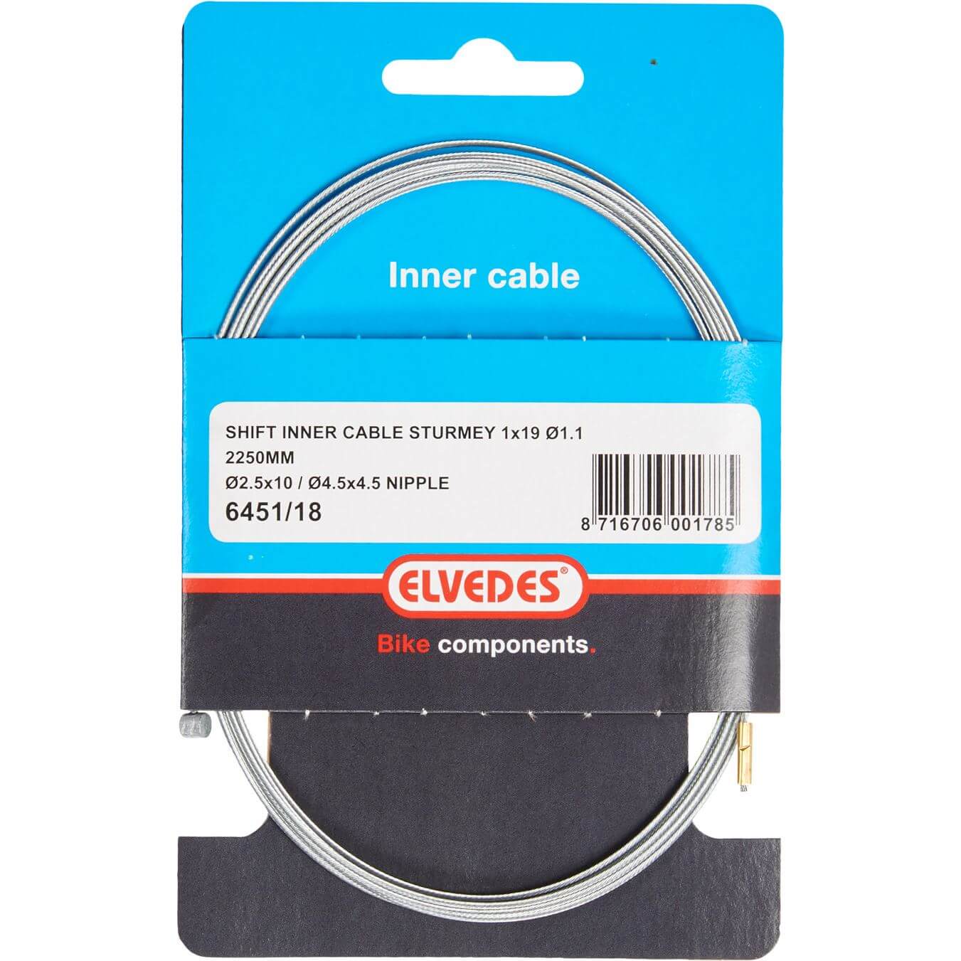 Elvedes schakel binnenkabel SA 2 nippels 2.5x10 en 4.5x4.5 - AE-trading
