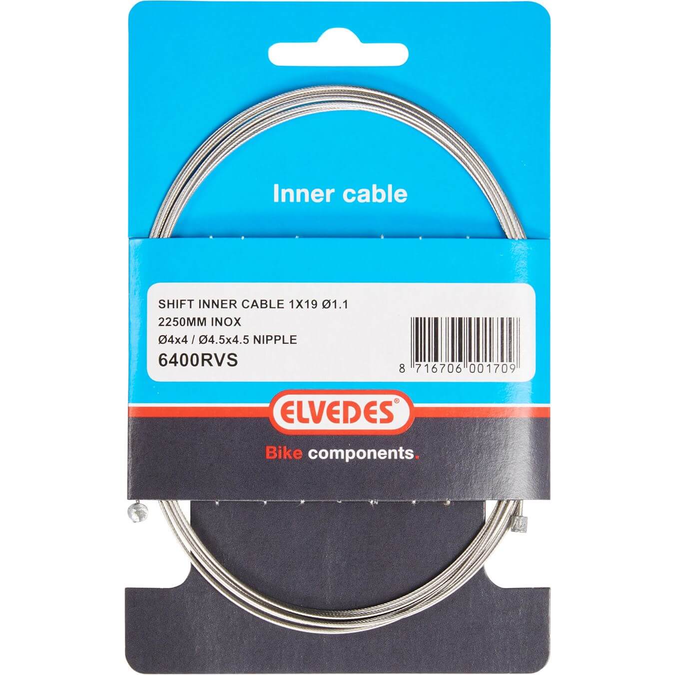 Elvedes schakel binnenkabel rvs 2 nippels 4x4 en 4.5x4.5 - AE-trading
