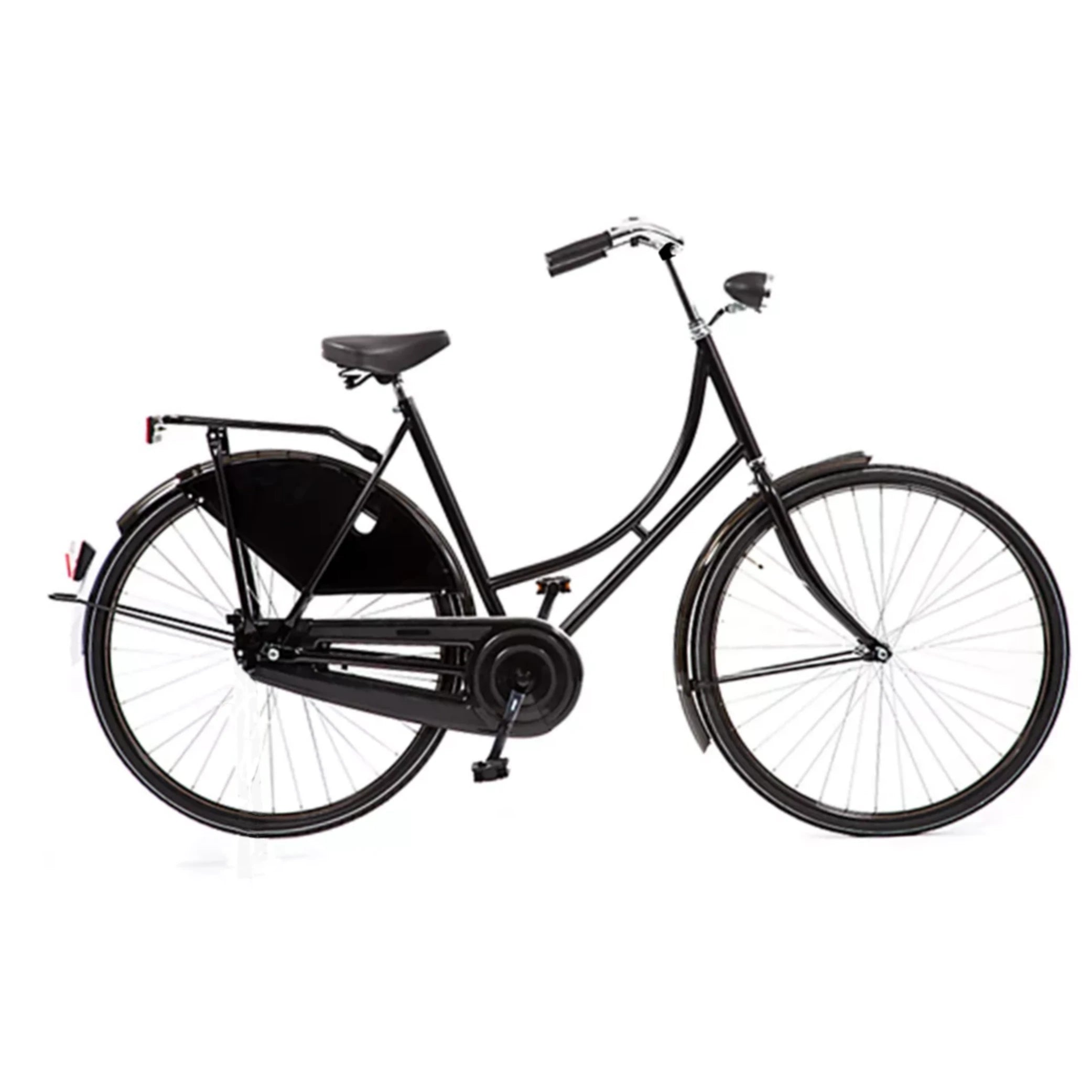Avalon Oma D57cm. Kleur: zwart. Uitvoering: remnaaf. Met oa: zwarte alu 635 velgen, linnen jasbeschermers, spaak 13 , Hesling kettingkast, Thun trapas, Humpert stuur , MADE IN HOLLAND. - AE-trading