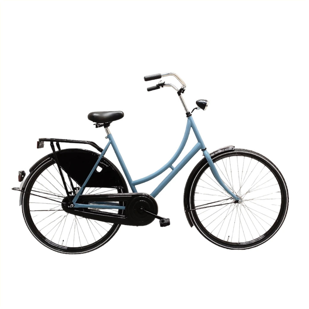 Avalon Oma D50cm. Kleur: Pastelblauw. Uitvoering: remnaaf. Met oa: witte lijn banden, Rigida GL velgen, linnen jasbeschermers, spaak 13 , Hesling kettingkast, Thun trapas, Humpert stuur , MADE IN HOLLAND. - AE-trading