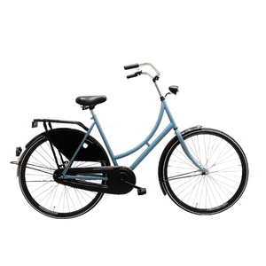 Avalon Oma D50cm. Kleur: Pastelblauw. Uitvoering: remnaaf. Met oa: witte lijn banden, Rigida GL velgen, linnen jasbeschermers, spaak 13 , Hesling kettingkast, Thun trapas, Humpert stuur , MADE IN HOLLAND. - AE-trading
