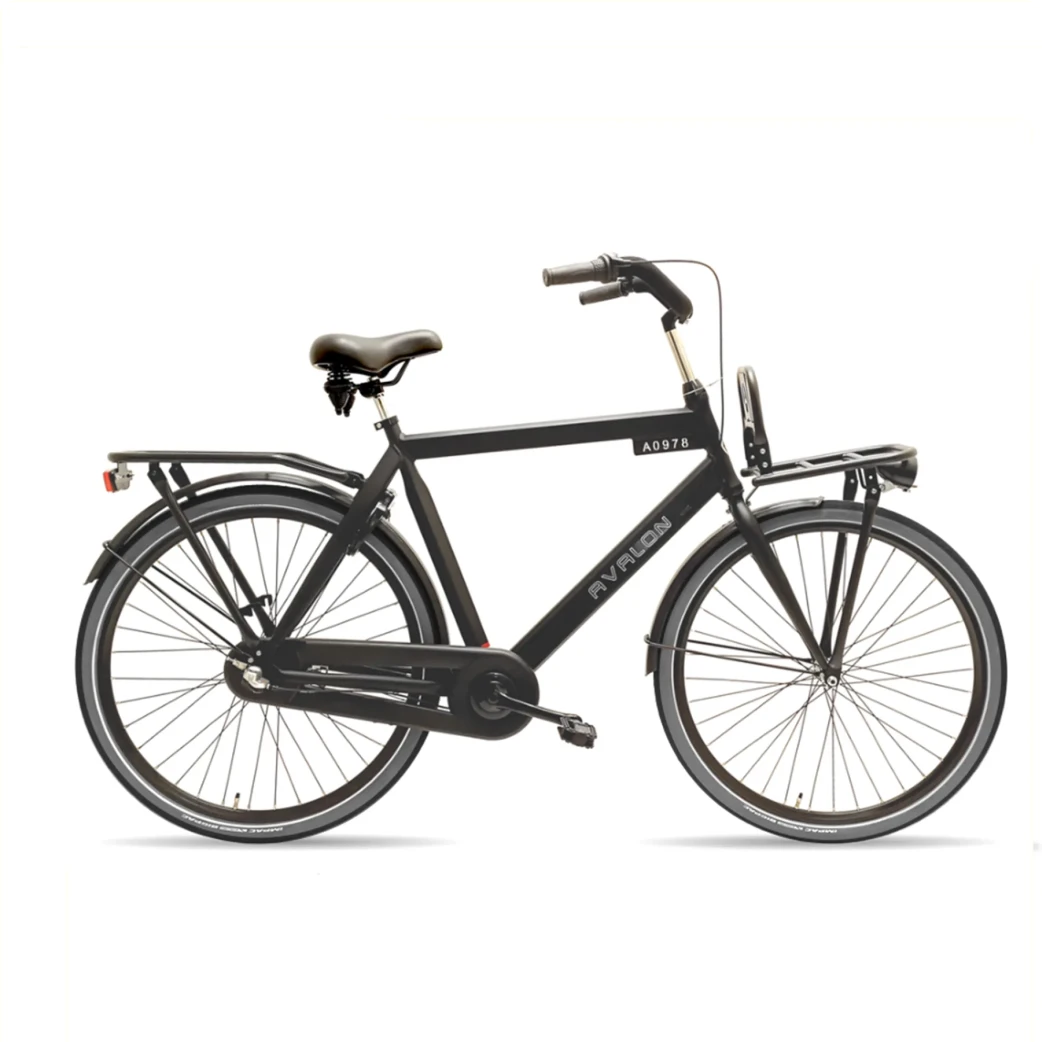 Avalon Style H58cm. Kleur: Mat zwart. Uitvoering: Shimano R3/Remnaaf. Met oa: Aluminium frame, Rodi G13 velgen, zwarte G13 spaken, CST banden, Hesling xcero kettingkast, THUN trapas en crankstel, alu achterdrager,ART slot, inclusief voordrager, Made i... - AE-trading