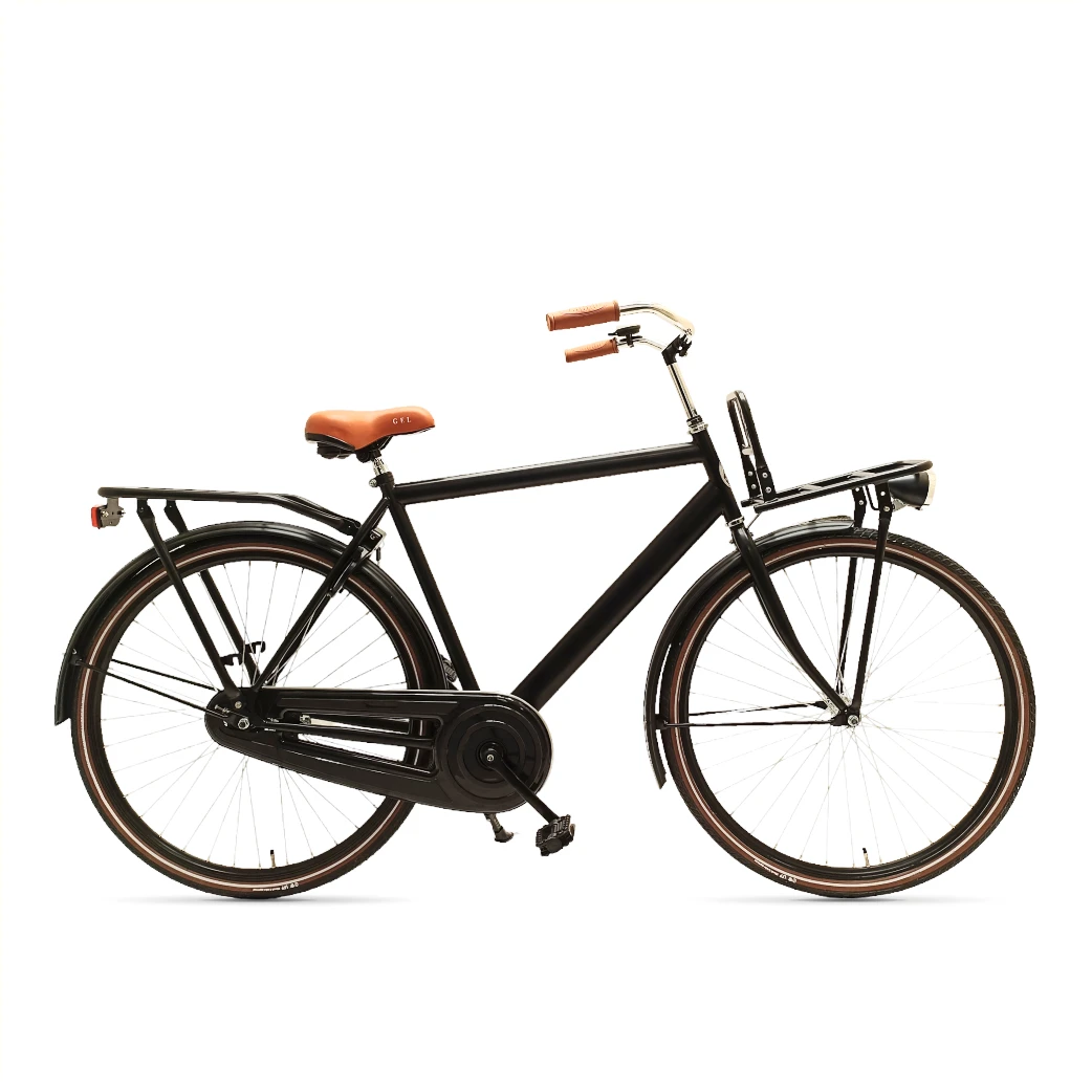Avalon Transporter H58cm. Kleur: Mat zwart. Uitvoering: remnaaf. Met oa: Falkx slot, dubblewandige velg, spaak 13, Hesling Kettingkast, reflectie anti-lek banden, Ursus standaard, THUN trapas, HUMPERT stuur, spatborden in kleur , Incl. voordrager (ge... - AE-trading
