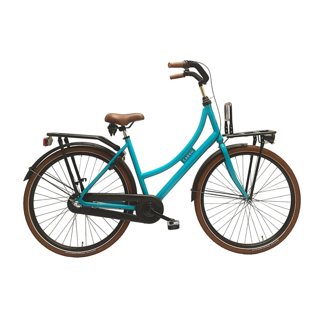 Avalon Cargo D57cm. Kleur: Turquoise. Uitvoering: Shimano R3/Remnaaf. Met oa: Aluminium frame, Stuurslot, dubbele standaard, Rodi G13 velgen, Zwarte G13 spaken, 50-622/2.0 banden, Hesling kettingkast, THUN trapas en crankstel, Axa ART slot. Made in H... - AE-trading