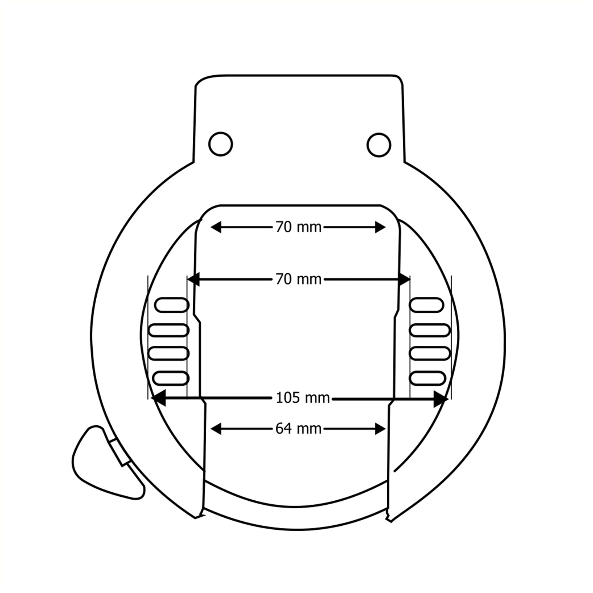 FALKX D-Fenz Ringslot Zwart ART** 70mm Breed - AE-trading
