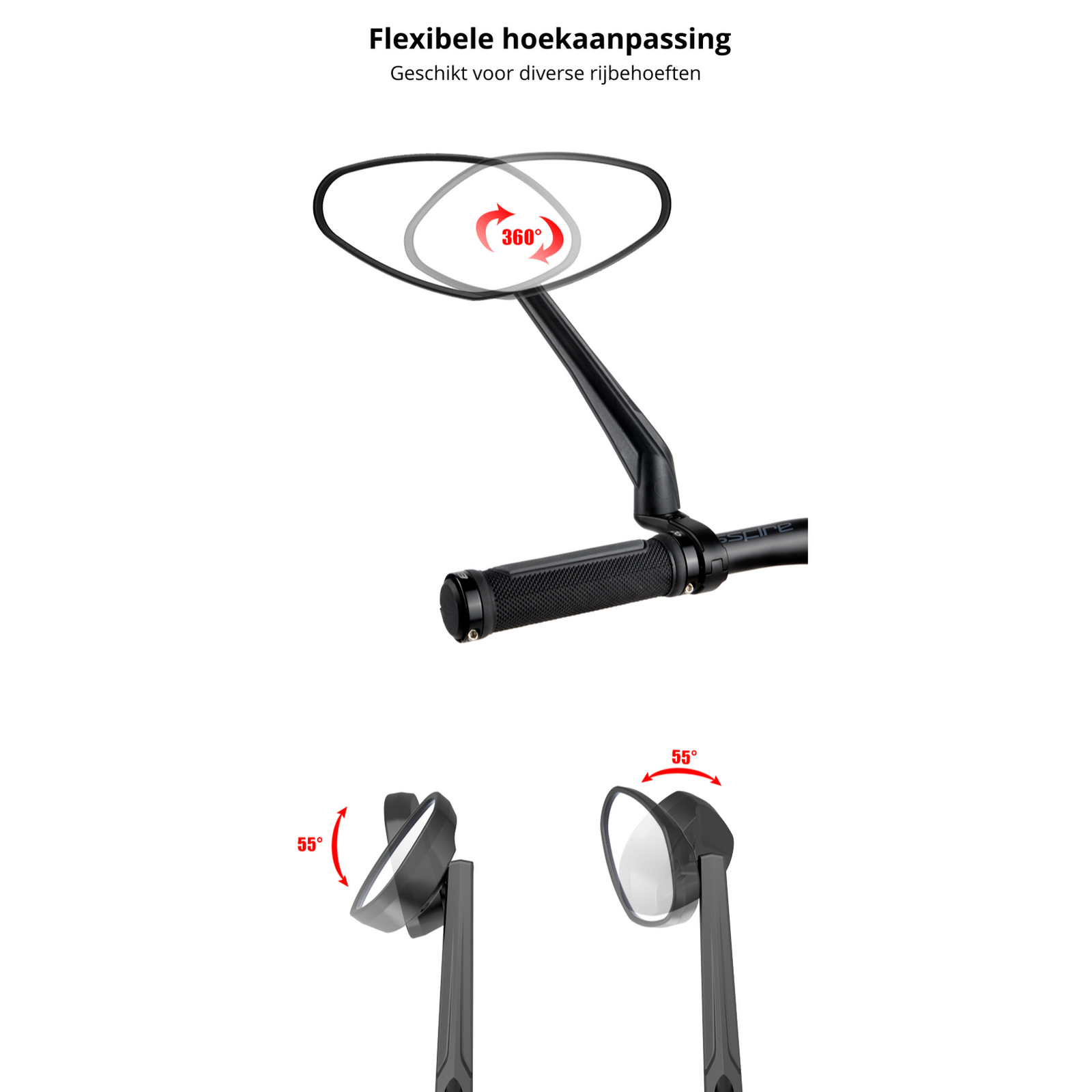 Fiets Spiegel Links Zwart Pro-editie - EasyDo - AE-trading