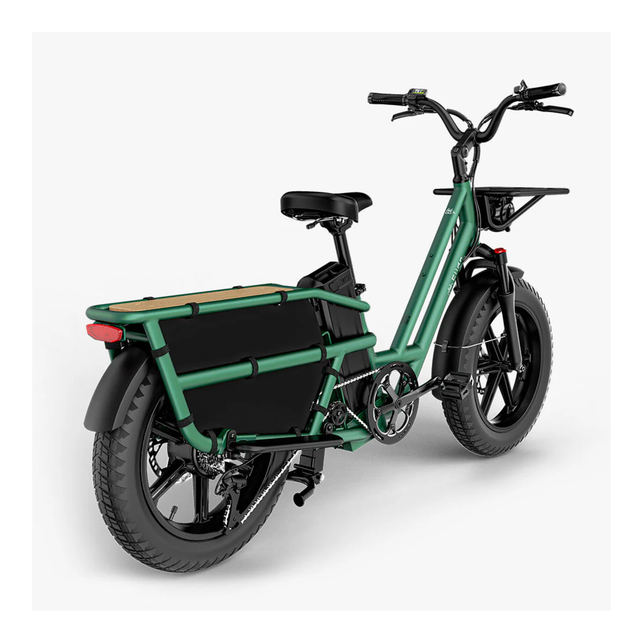 Fiido T2 2025 - Elektrische Longtail Bakfiets - Bosgroen - 20x4 inch - Accu 998.4Wh (48V) - 250 W (55Nm) Mivice Motor - Shimano 7 Versnellingen - Hydraulische Remmen - AE-trading
