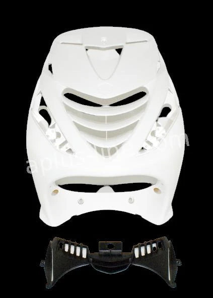 Front Cover Aplus Passend Op Piaggio Zip Sp Glans Wit + (Binnenrooster) - AE-trading