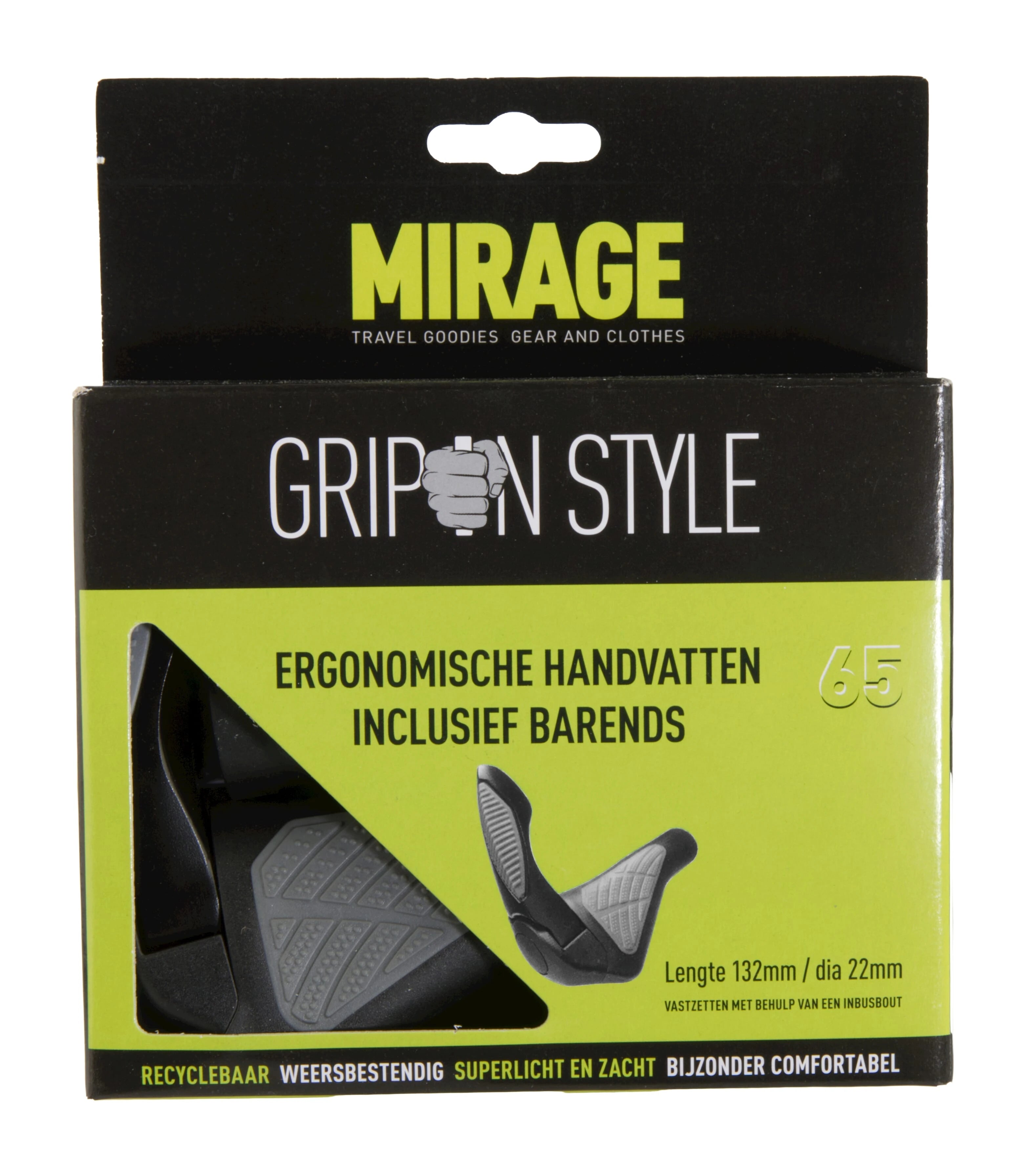 Mirage handvatten Grips in Style 134mm zwart/grijs met bare - AE-trading