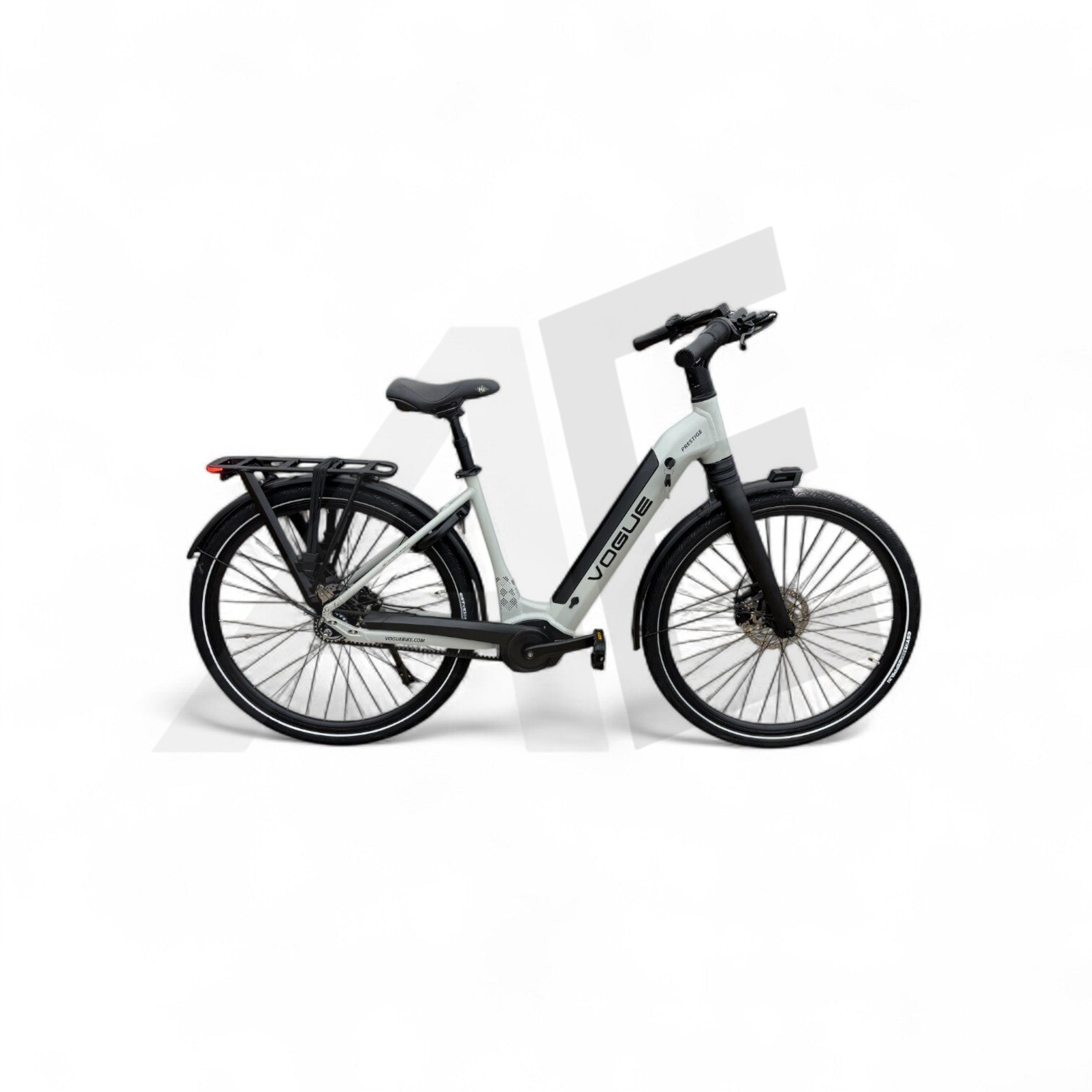 Vogue Prestige – Elektrische Unisex E-Bike 28 inch – 48 cm – MOTINOVA Middenmotor 80Nm – V-Snaar Aandrijving – 14,5Ah Accu – Mat Cool Grey - AE-trading