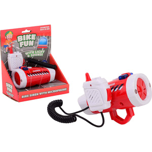 Bike Fun Brandweer sirene met fietslamp en microfoon - AE-trading