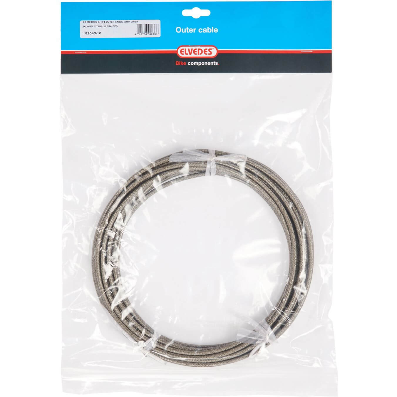Elvedes rol schakel buitenkabel SIS gevlochten titanium 10m - AE-trading