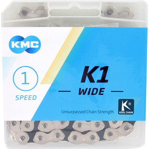 KMC ketting K1 1/8 wide silver/black 110s - AE-trading