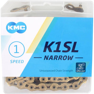 KMC ketting K1SL 3/32 narrow gold 100s - AE-trading