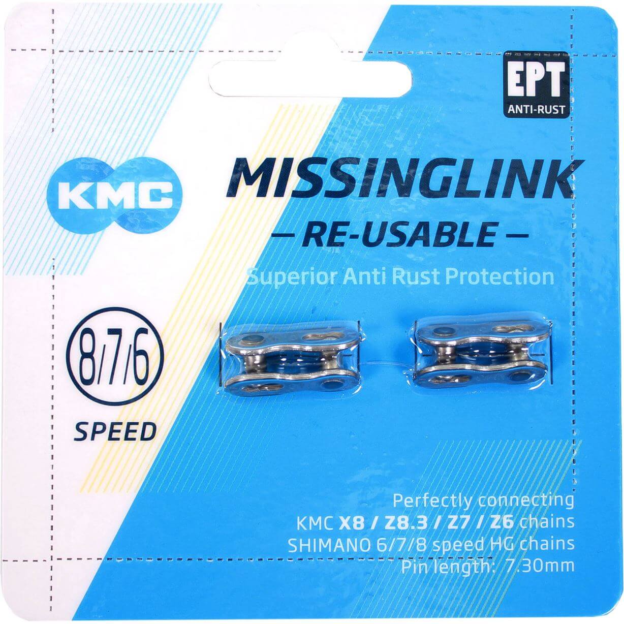 KMC missingLink 7/8R EPT silver 7,3mm op kaart (2) - AE-trading