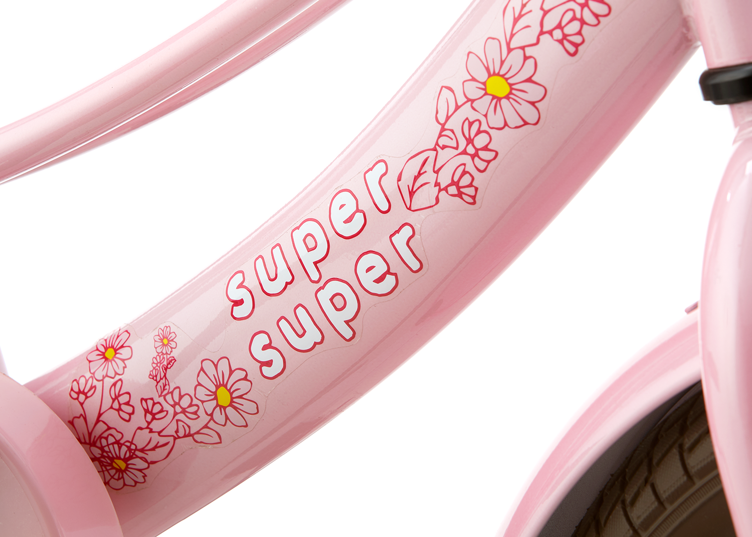 SuperSuper Lola 14 Kinderfiets Roze-Turquoise – Leuke Meisjesfiets met Ergonomisch Ontwerp en Veiligheidshandvatten - AE-trading