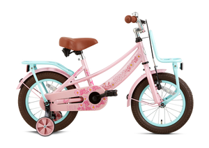 SuperSuper Lola 14 Kinderfiets Roze-Turquoise – Leuke Meisjesfiets met Ergonomisch Ontwerp en Veiligheidshandvatten - AE-trading