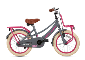 SuperSuper Lola 16 Kinderfiets Gray-Pink (Grijs-Roze) – Modieuze Kinderfiets met Lichtgewicht Frame en Betrouwbare Remmen - AE-trading