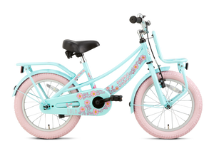 SuperSuper Lola 16 Kinderfiets Mint Roze – Comfortabele & Stijlvolle Kinderfiets met Veilig Aluminium Frame en Veiligheidshandvatten - AE-trading