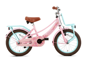 SuperSuper Lola 16 Kinderfiets Roze-Turquoise – Vrolijke & Lichtgewicht Meisjesfiets met Stevige Remmen en Comfortabel Zadel - AE-trading