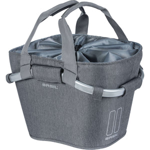 Basil mand front 2day Carry All KF 15L grey melee 20x26x19c - AE-trading