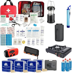 Noodpakket voor 72 Uur op advies Overheid Compleet - Waterfilter - Opbergzak - Solar Powerbank - Gasfornuis - Nood Radio - EHBO-kit - Isolatiedeken - AE-trading