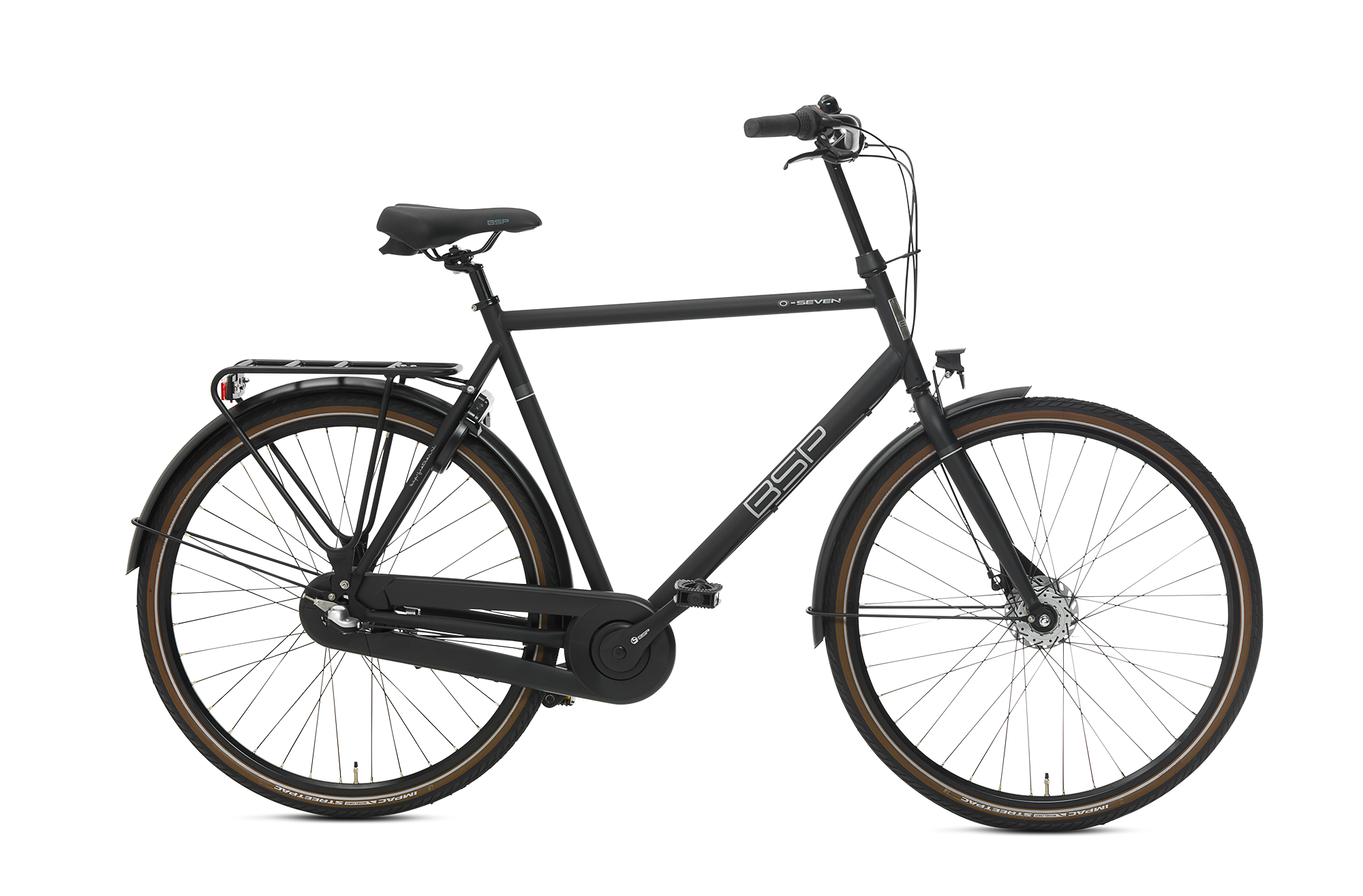 BSP O-Seven N7 Herenfiets Onyx Zwart L Moderne Alleskunner Stadsfiets - AE-trading