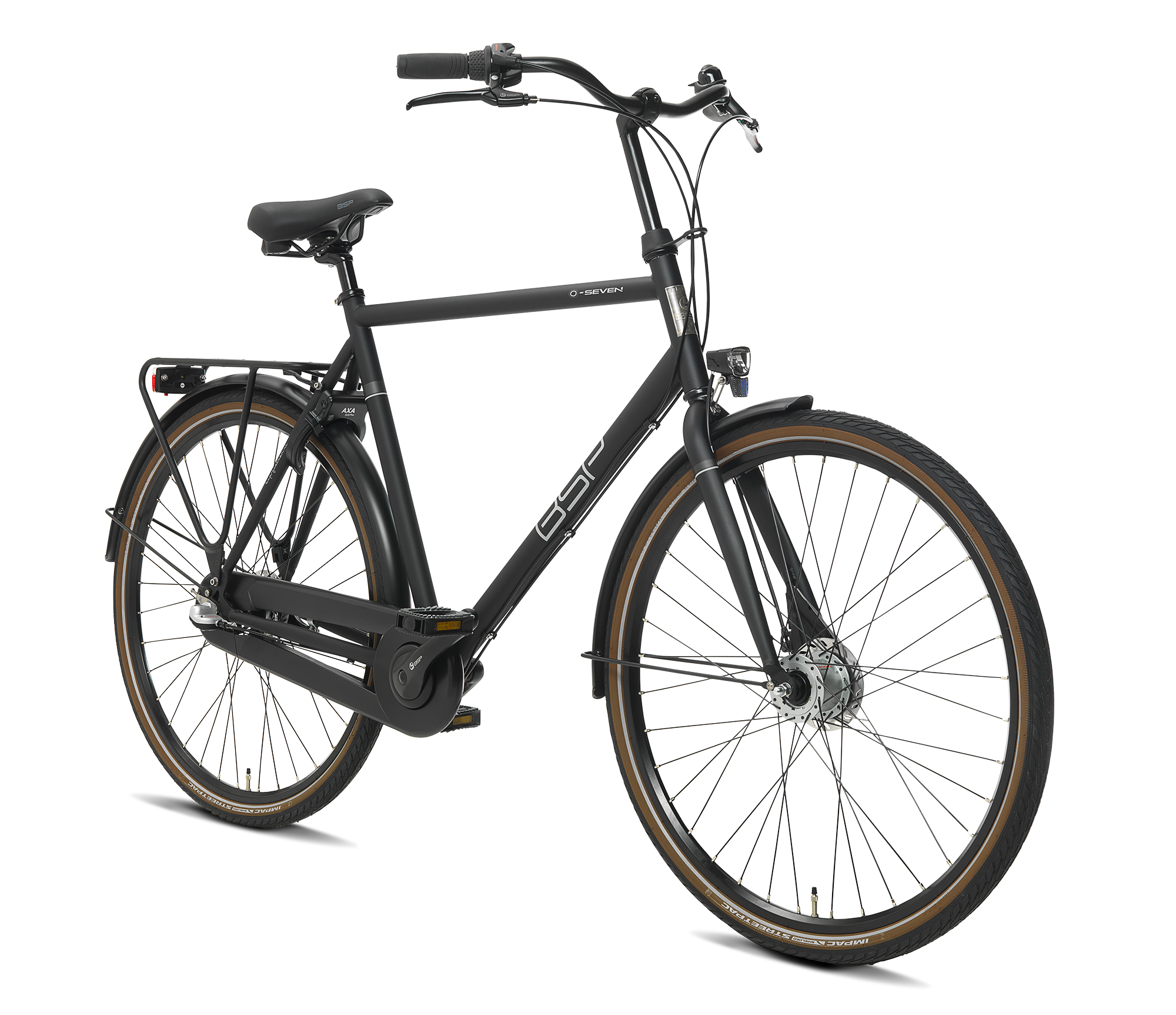 BSP O-Seven N7 Herenfiets Onyx Zwart L Moderne Alleskunner Stadsfiets - AE-trading