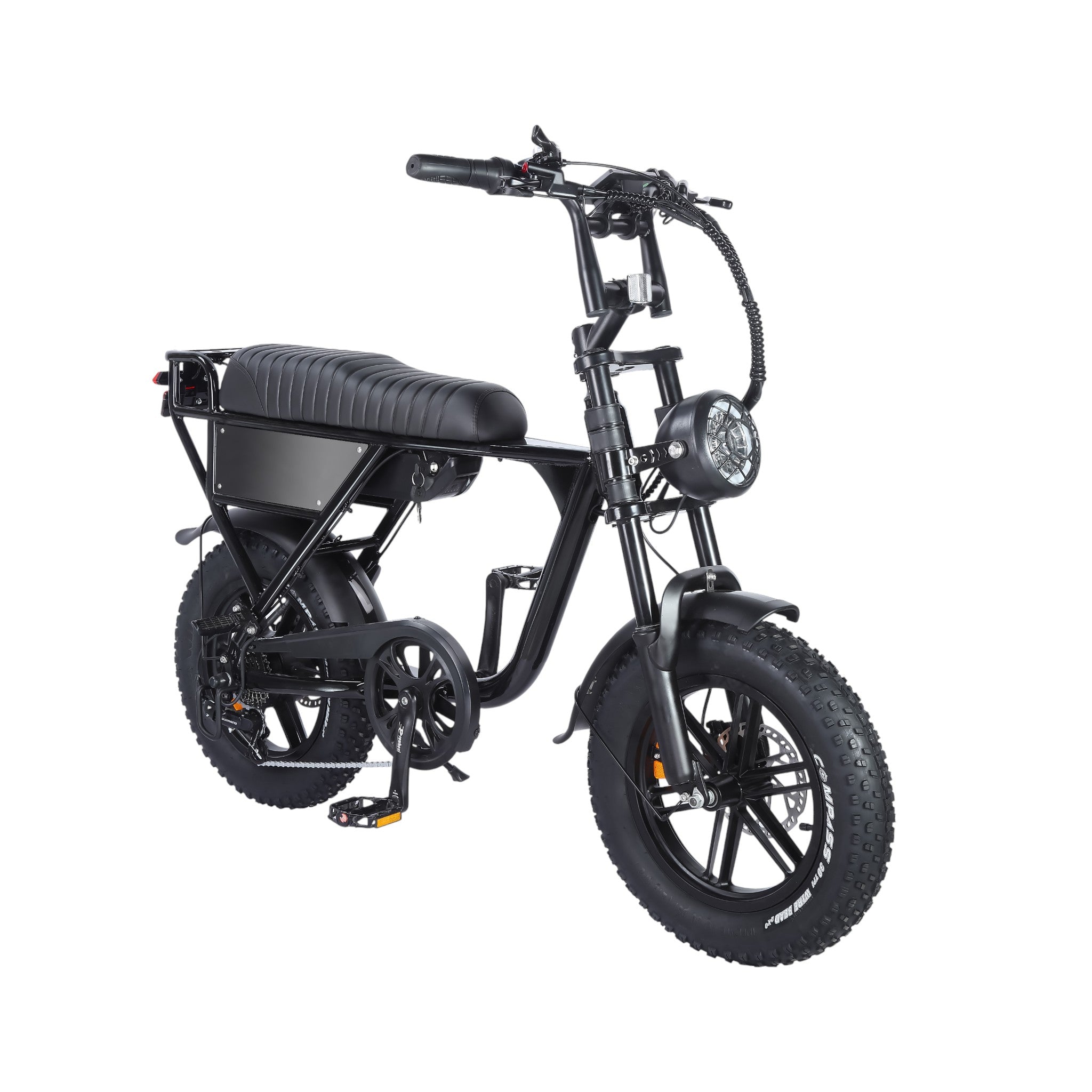 Ouxi C63 Mini Fatbike - Kinderfatbike - Zwart - 16x4 inch - Accu 36V (10.5Ah) - 250W Motor - Shimano 7 Versnellingen - Hydraulische Remmen - AE-trading