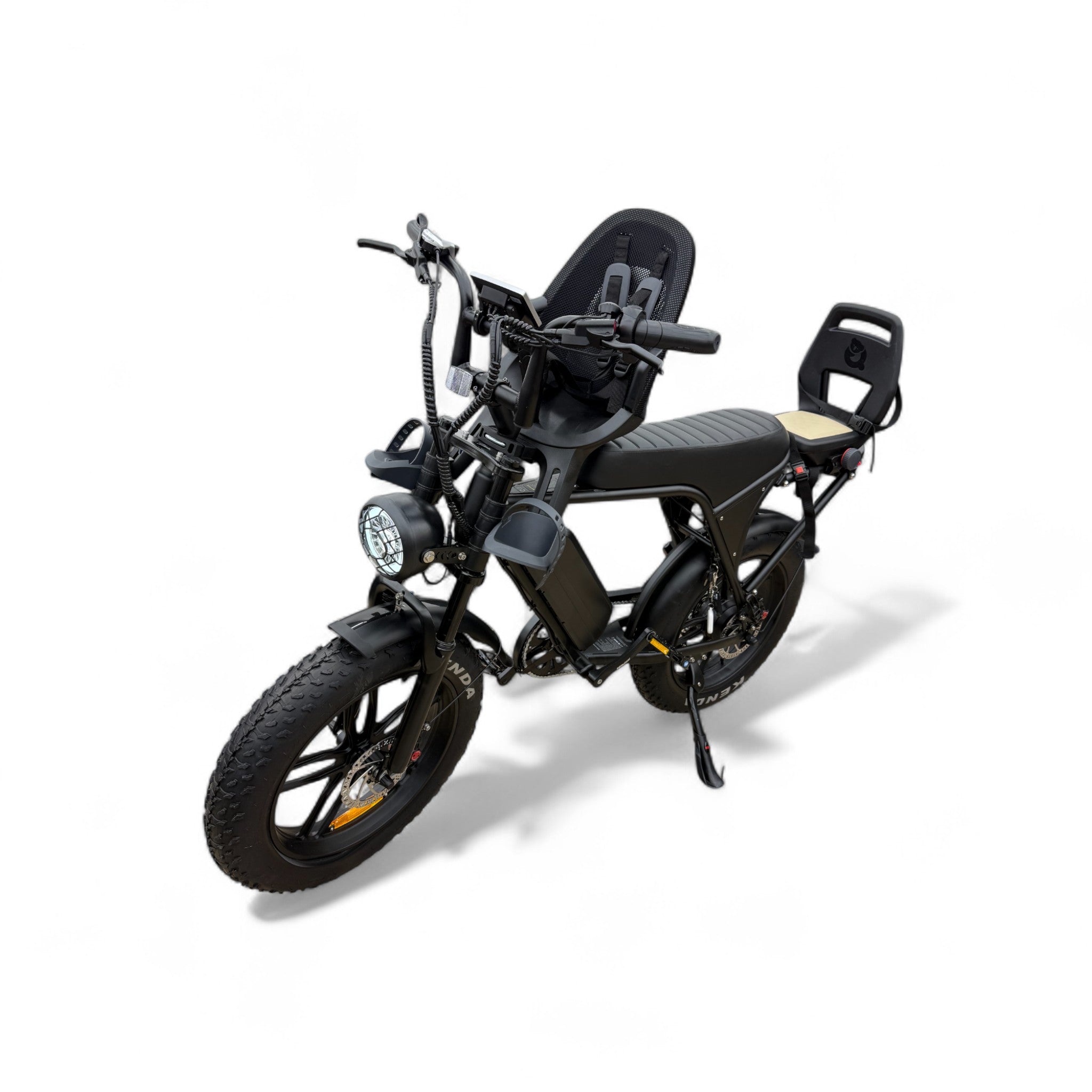 Ouxi C80 Family Fatbike met Kinderzitjes Voor en Achter - Zwart