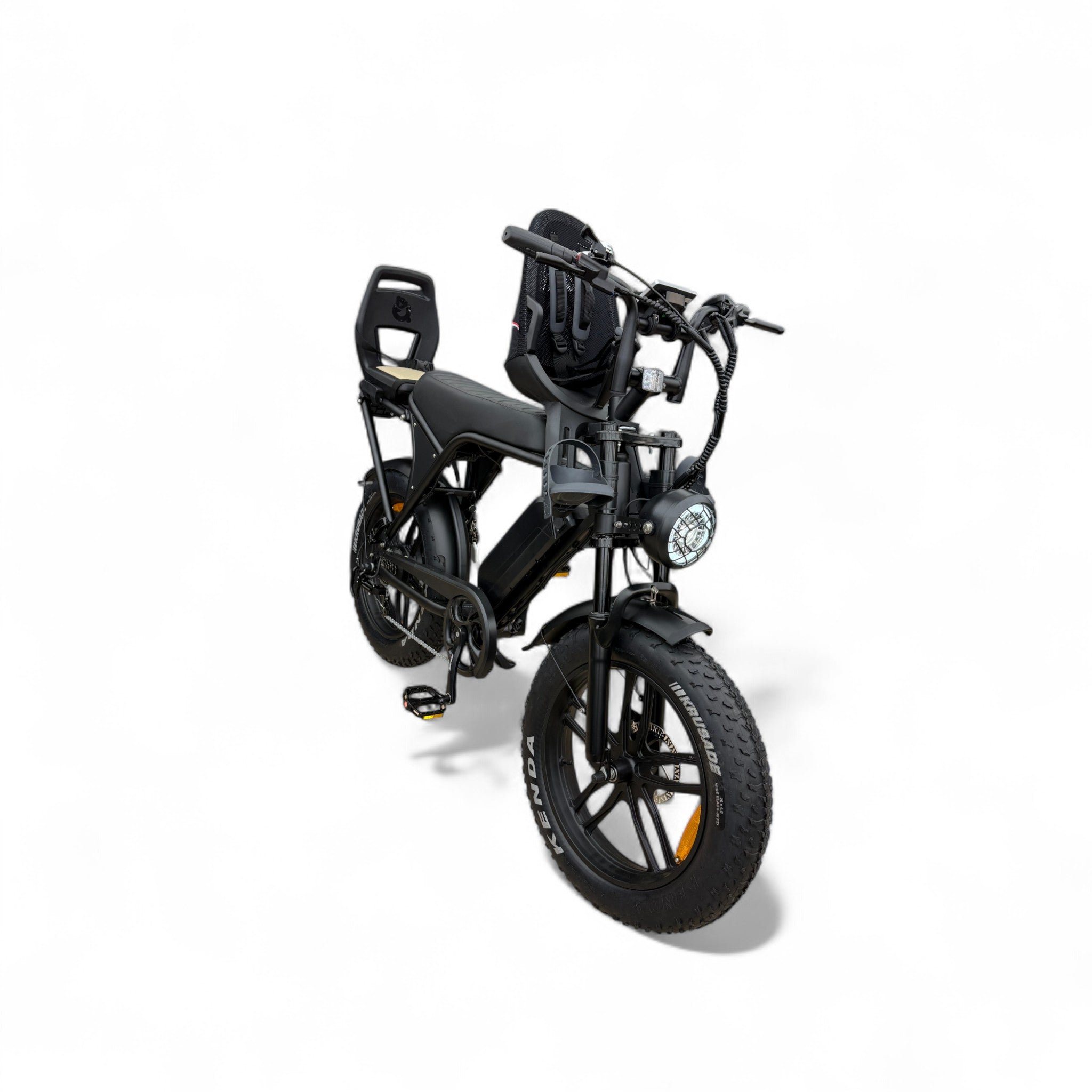 Ouxi C80 Family Fatbike met Kinderzitjes Voor en Achter - Zwart