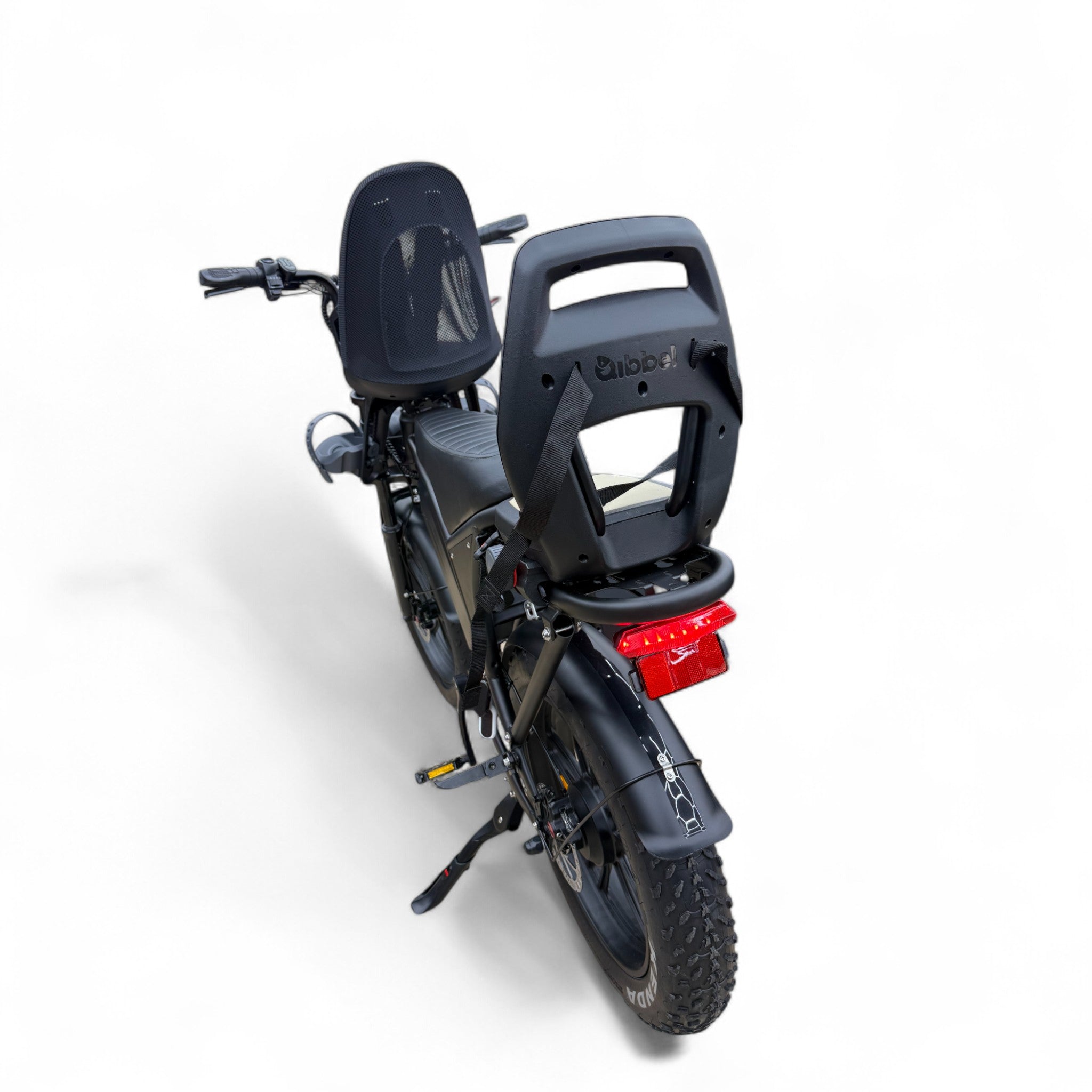 Ouxi C80 Family Fatbike met Kinderzitjes Voor en Achter - Zwart