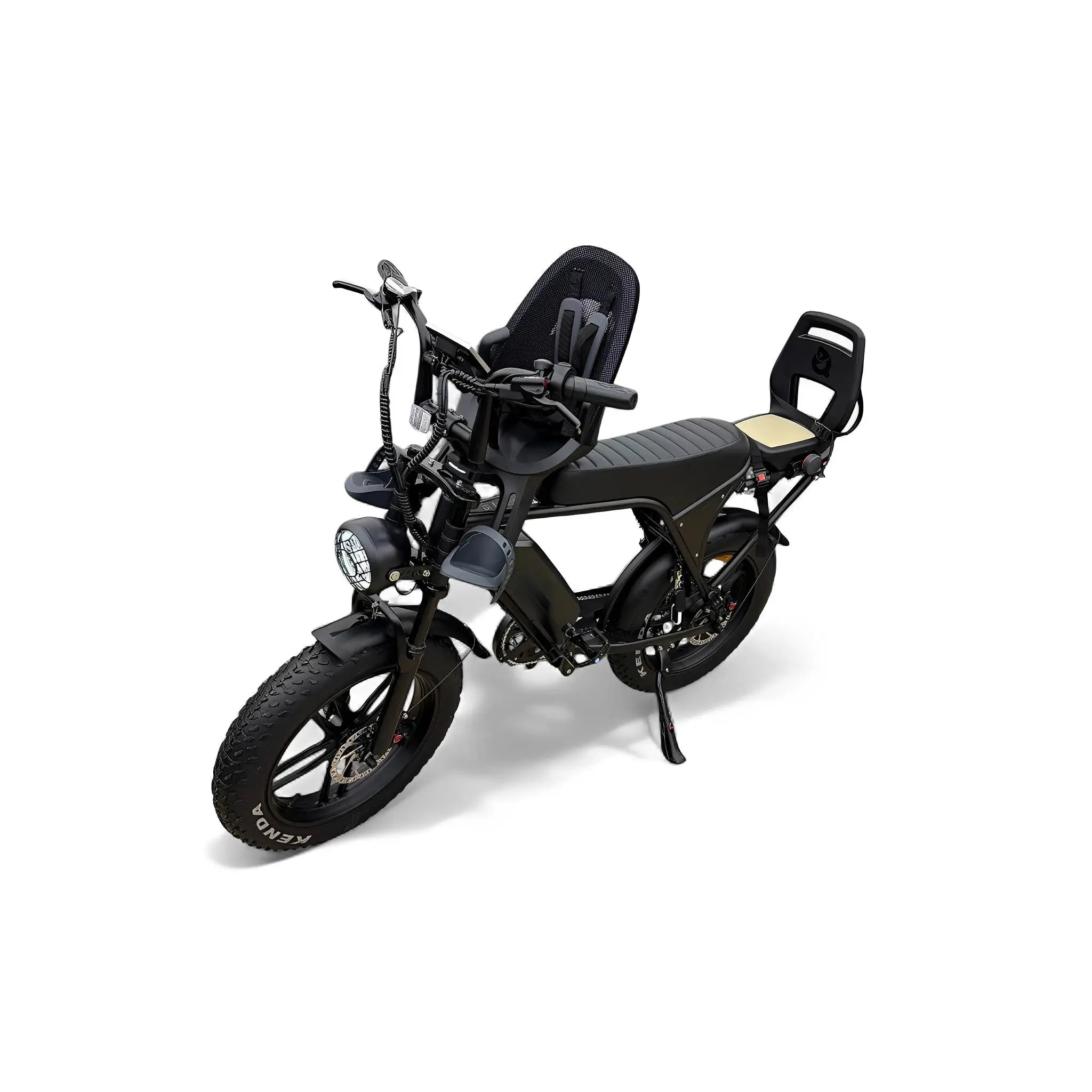 Ouxi C80 Family Fatbike met Kinderzitjes Voor en Achter - Zwart - AE-trading