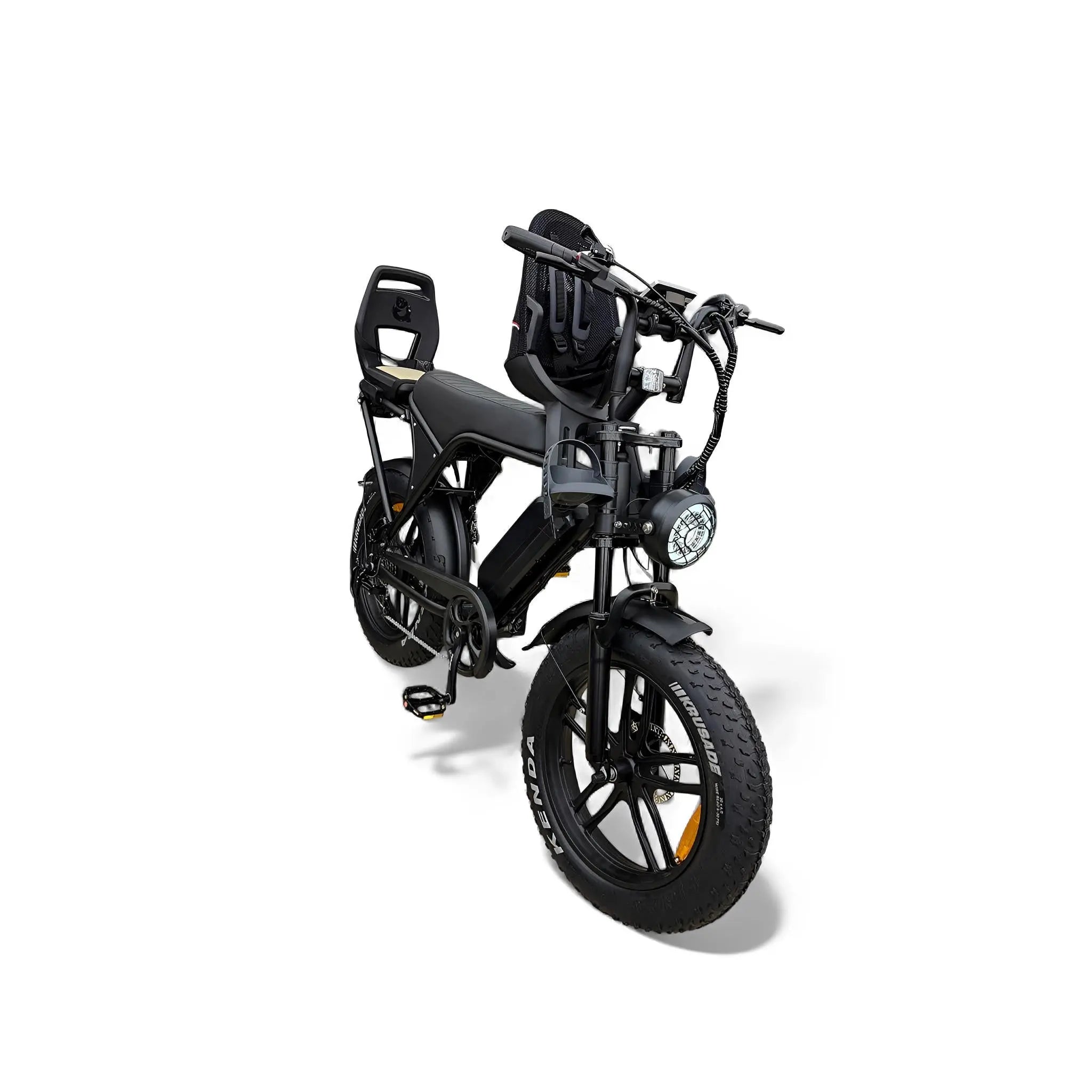 Ouxi C80 Family Fatbike met Kinderzitjes Voor en Achter - Zwart - AE-trading