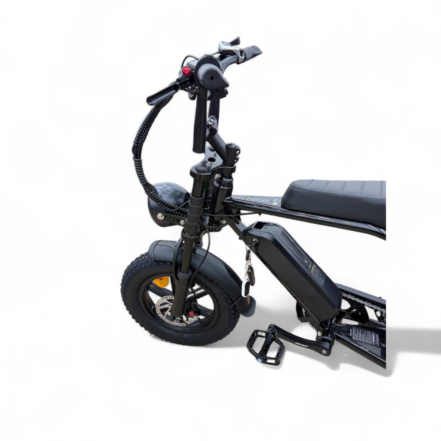 Ouxi C80 Mini Fatbike Glans Zwart met Hydraulische Remmen