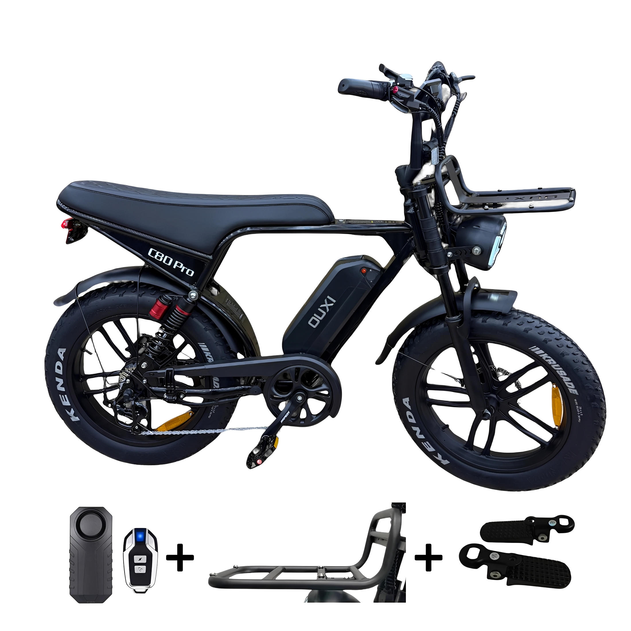 Ouxi C80 Pro Fatbike Zwart met Hydraulische Remmen - AE-trading