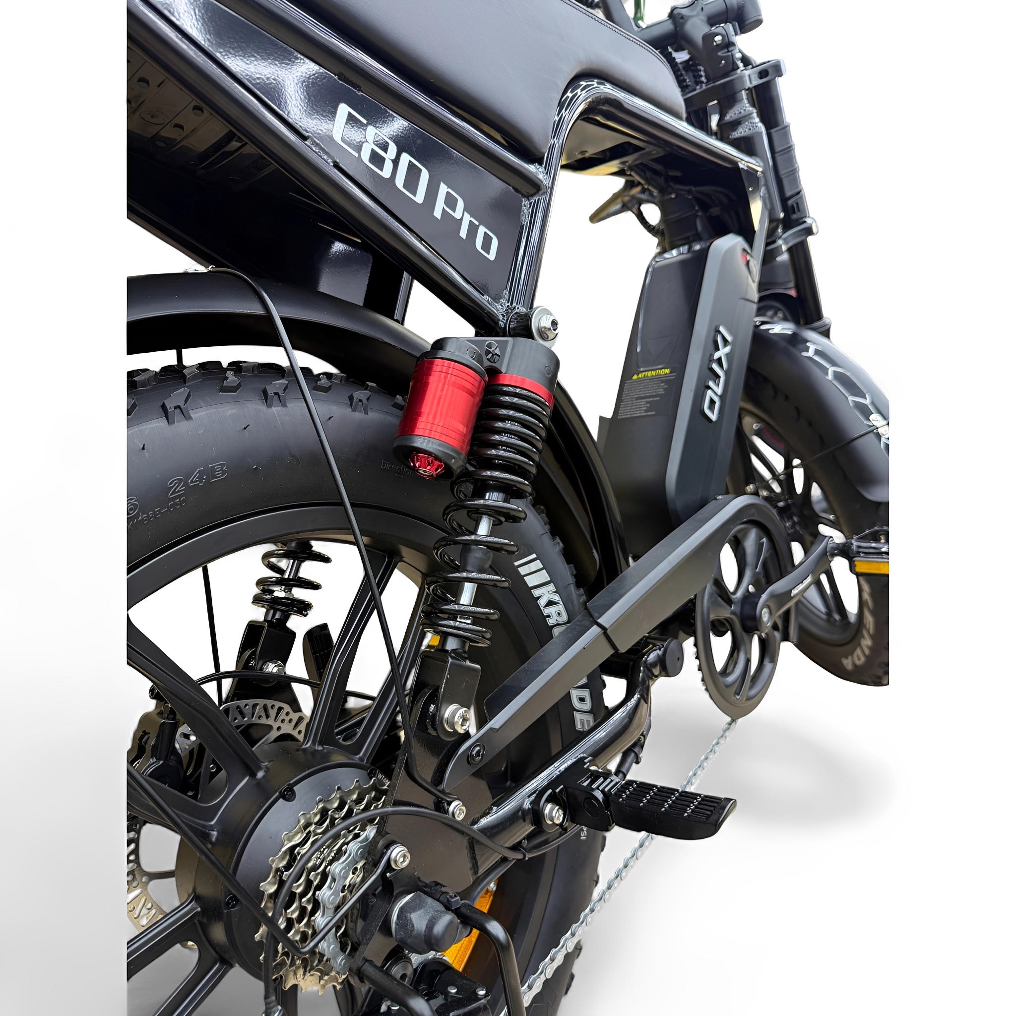 Ouxi C80 Pro Fatbike Zwart met Hydraulische Remmen - AE-trading