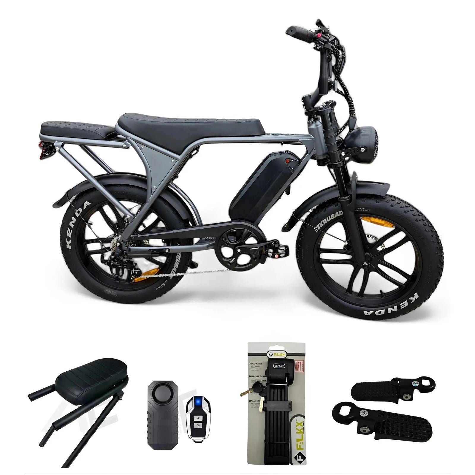 Ouxi C80 V8 5.0 Fatbike – Space Grey - Inclusief Accessoires - AE-trading