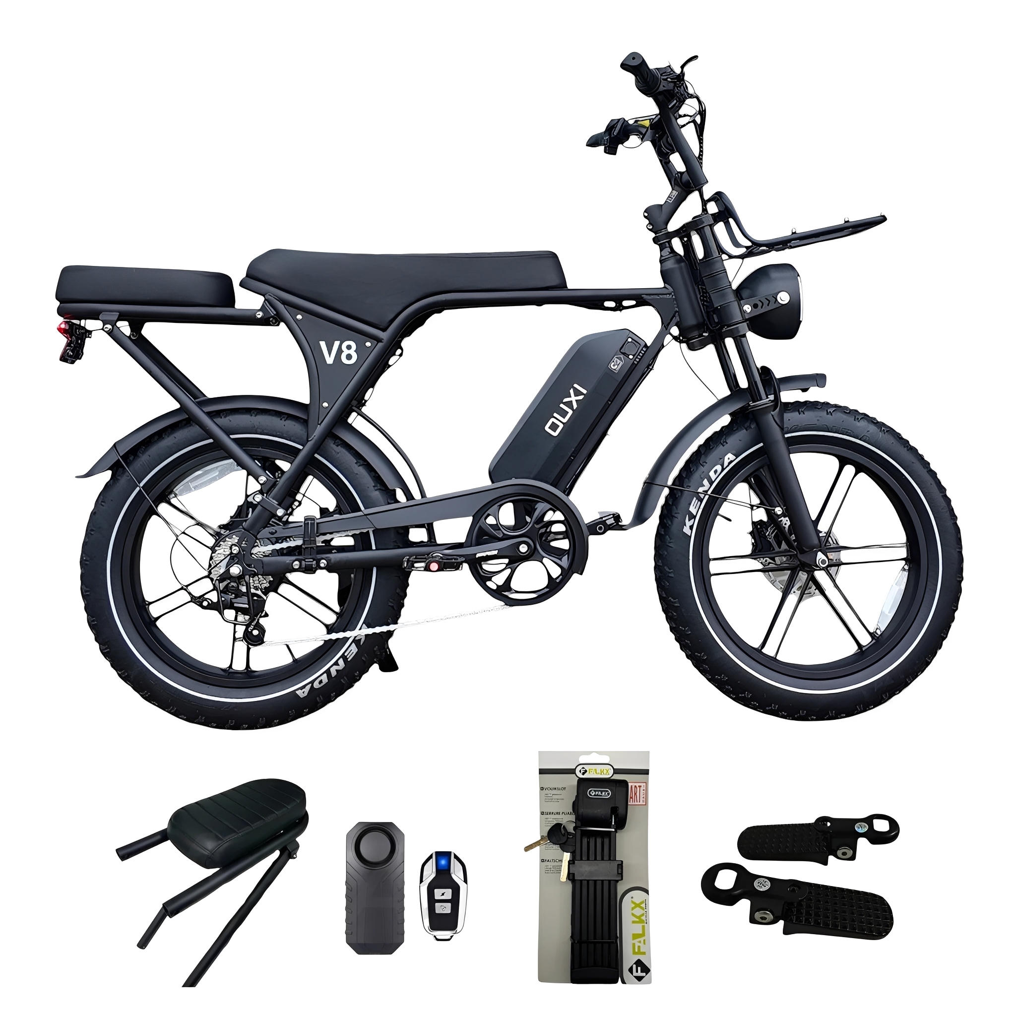 Ouxi C80 V8 6.0 Fatbike Zwart met Hydraulische Remmen & NFC 2026 - AE-trading