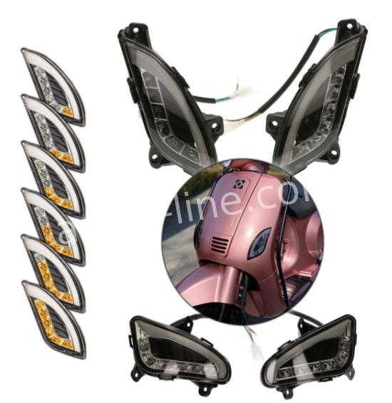 Package Deal 1 X Led Knipperlichtset Voorzijde Look A Like Lx/S + 1 X Led Knipperlichtset Achter Look A Like Lx/S Smoke ( Moving ) (5880+5881) - AE-trading